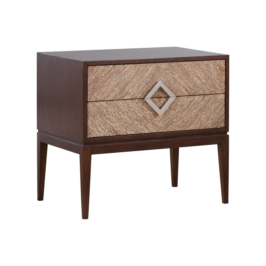 Vika Side Table in Dark Walnut/Polished Nickel / Wood - Chelsea House