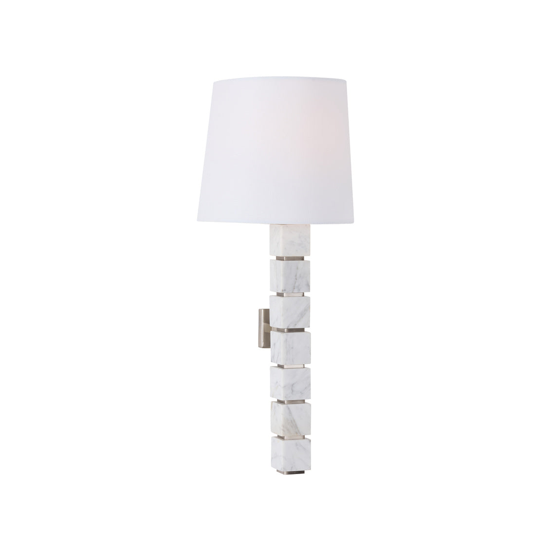 Astor Sconce Satin Nickel & White Marble