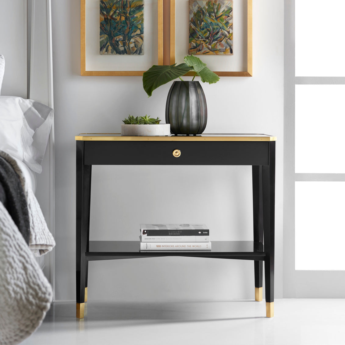 Modern History Niles Bedside Table-Ebony MH1150F02