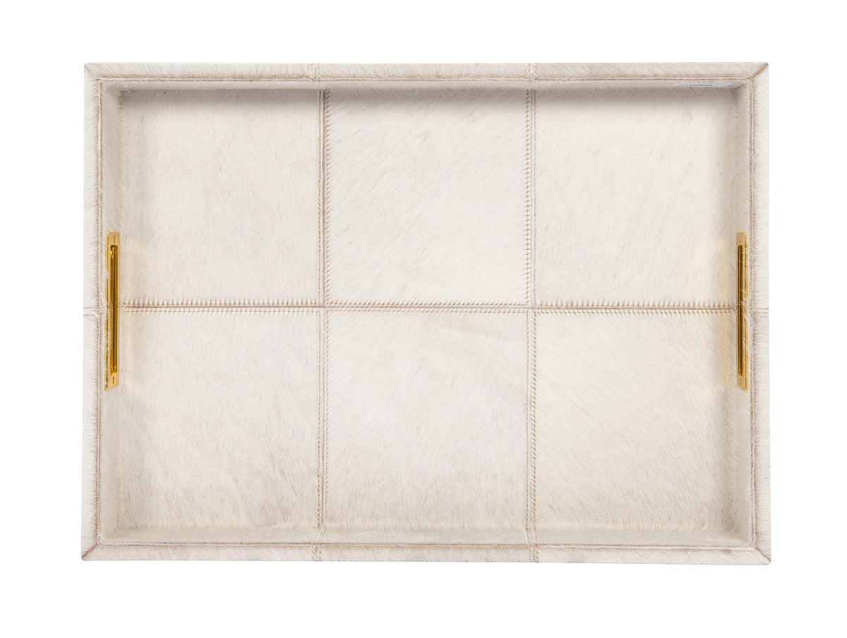Small White Hair On Hide Tray