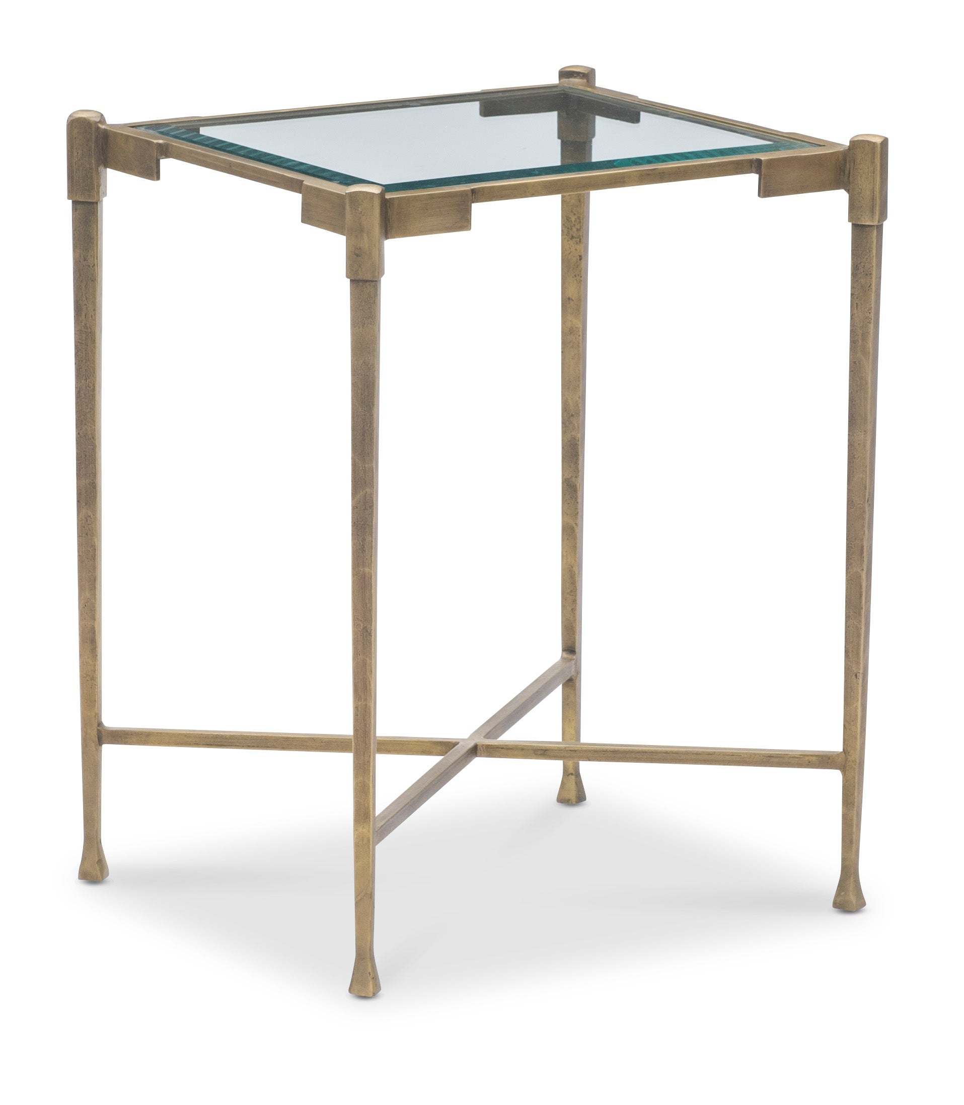 Iron Side Table With Glass Top
