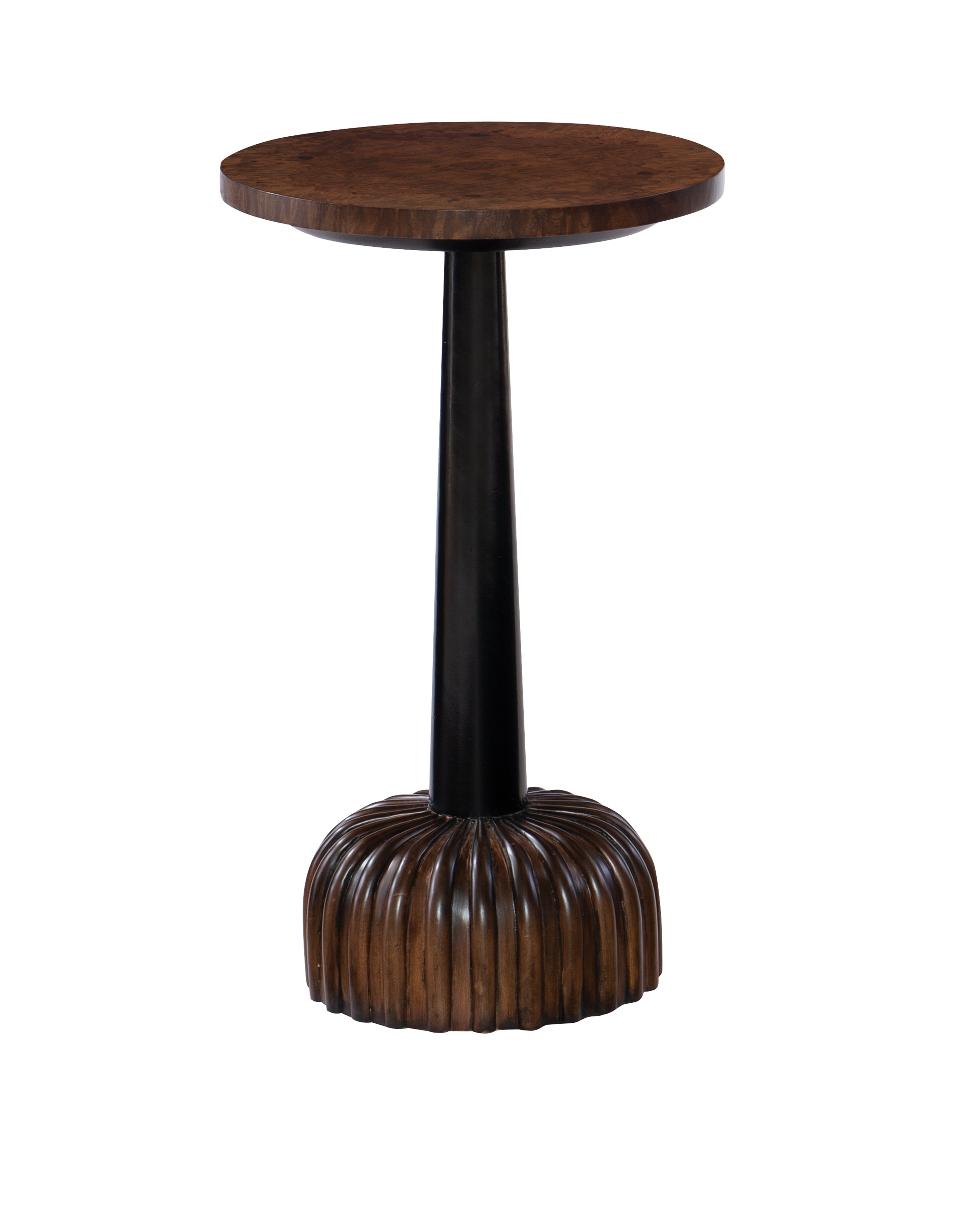 PERRIN SPOT TABLE in Olive Ash Burl Veneers, Maple Solids, Composite Materials - Hickory Chair