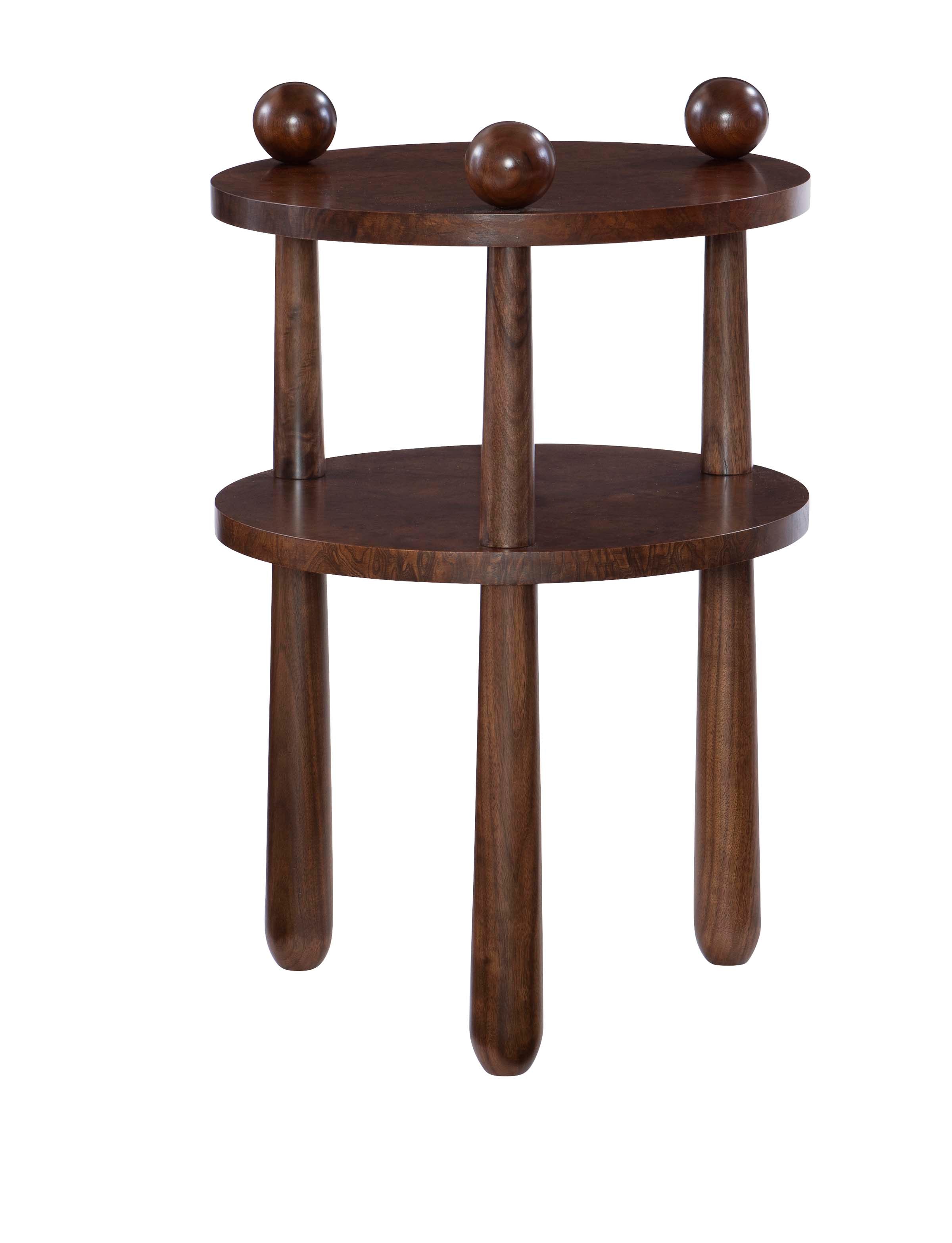 CHAD SIDE TABLE WALNUT in Walnut Solids, Olive Ash Burl Veneers - Hickory Chair