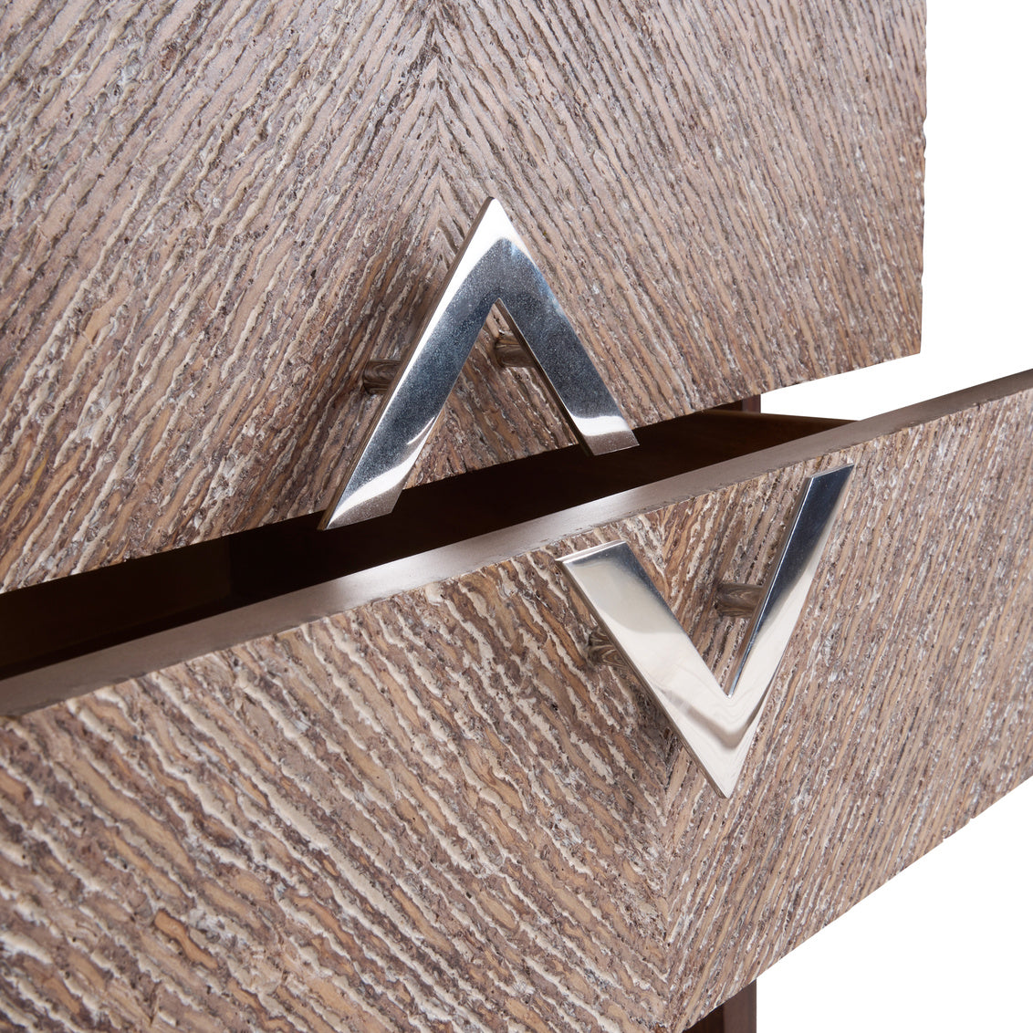 Vika Side Table in Dark Walnut/Polished Nickel / Wood - Chelsea House