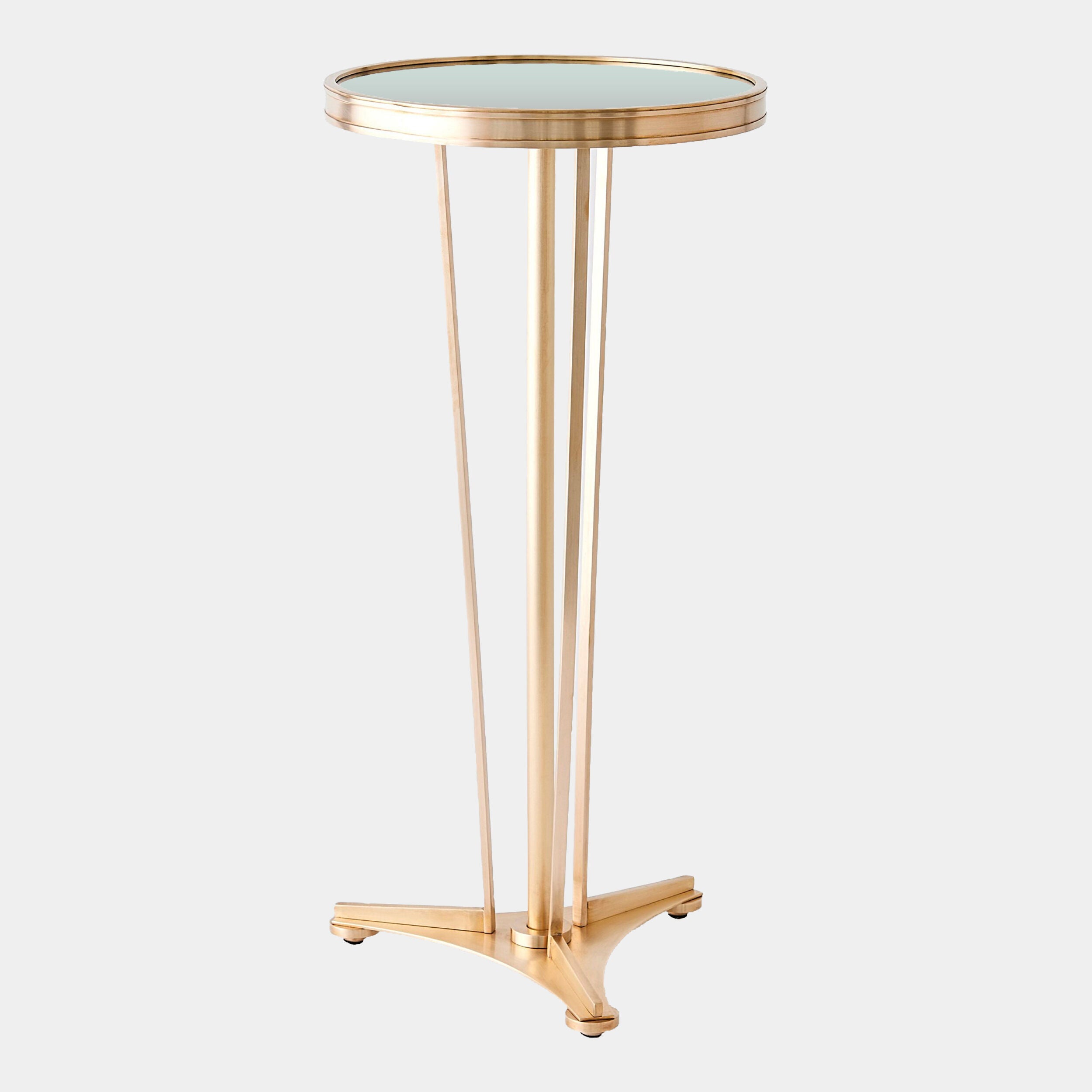 French Moderne Side Table-Antique Brass