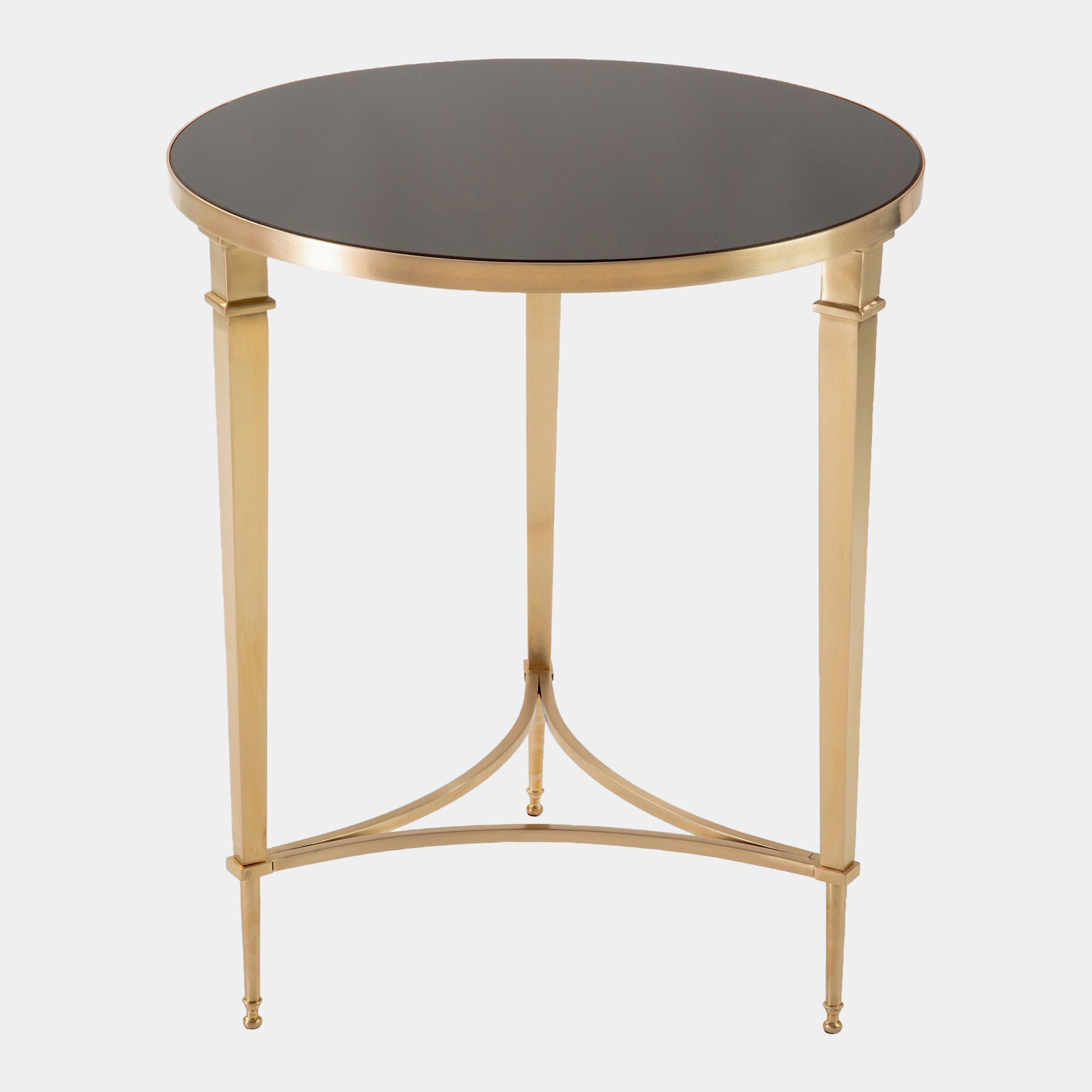 Round French Square Leg Table-Brass