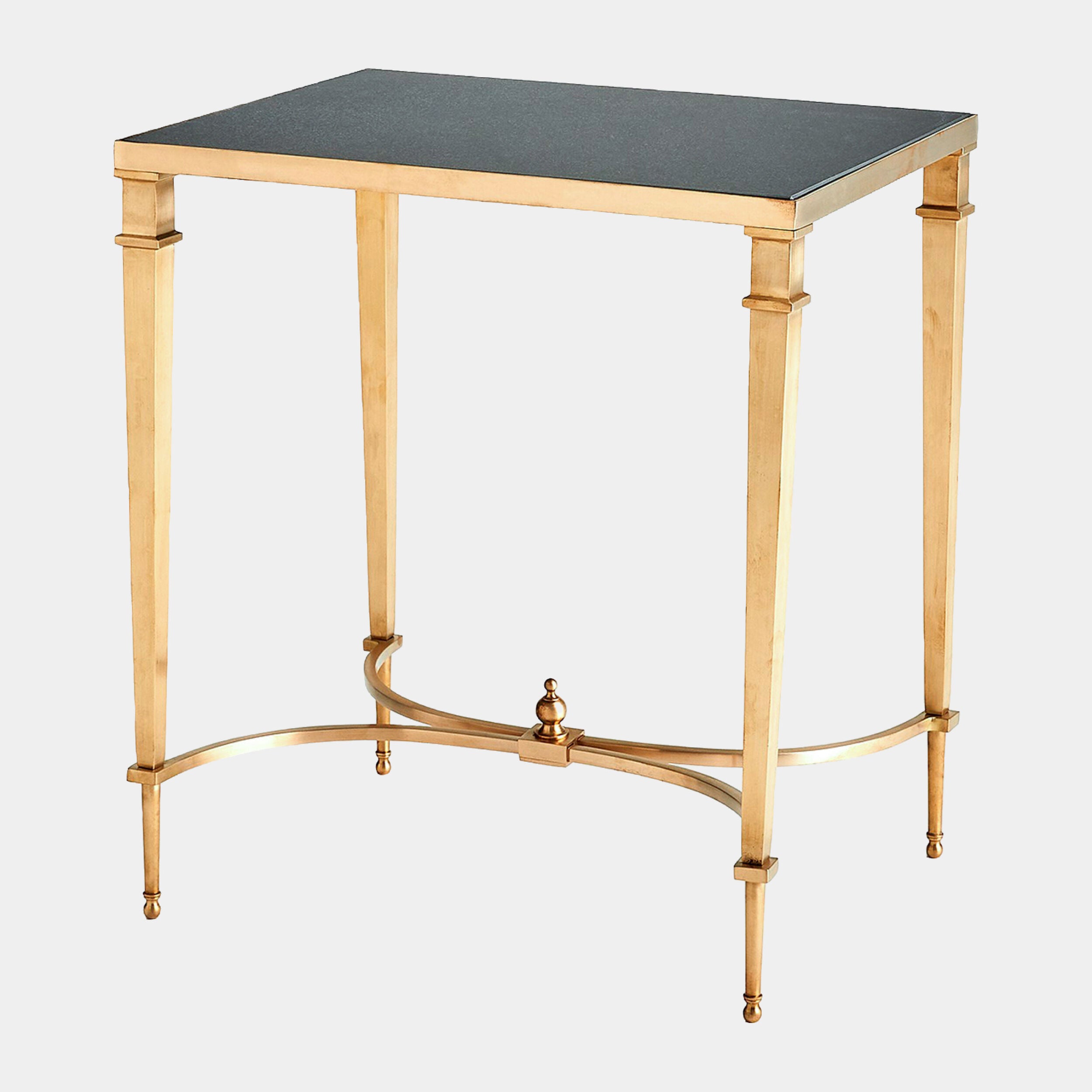 Rectangular French Square Leg Table-Brass