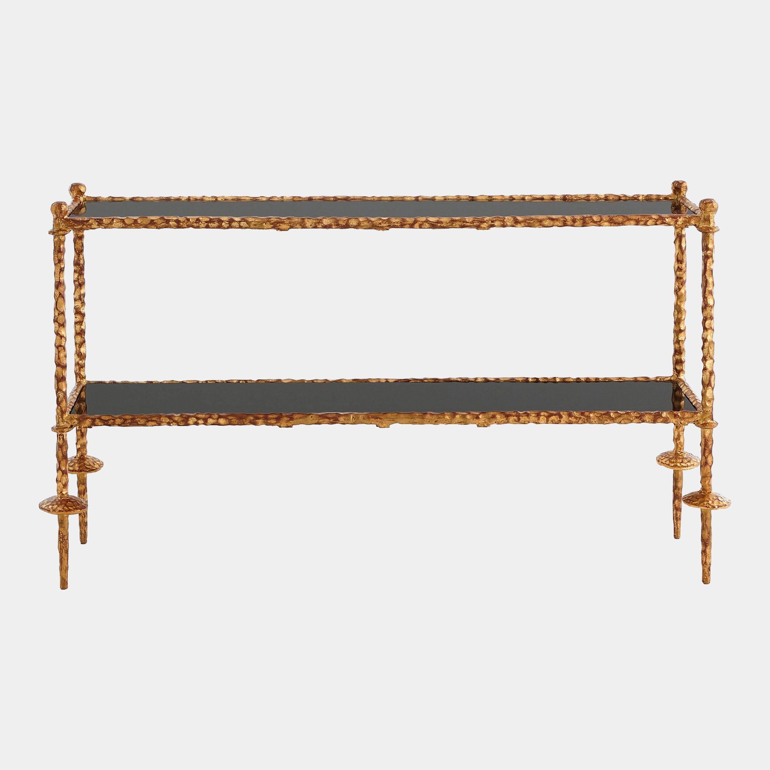 Othello Gold Chiseled Console-Black Granite