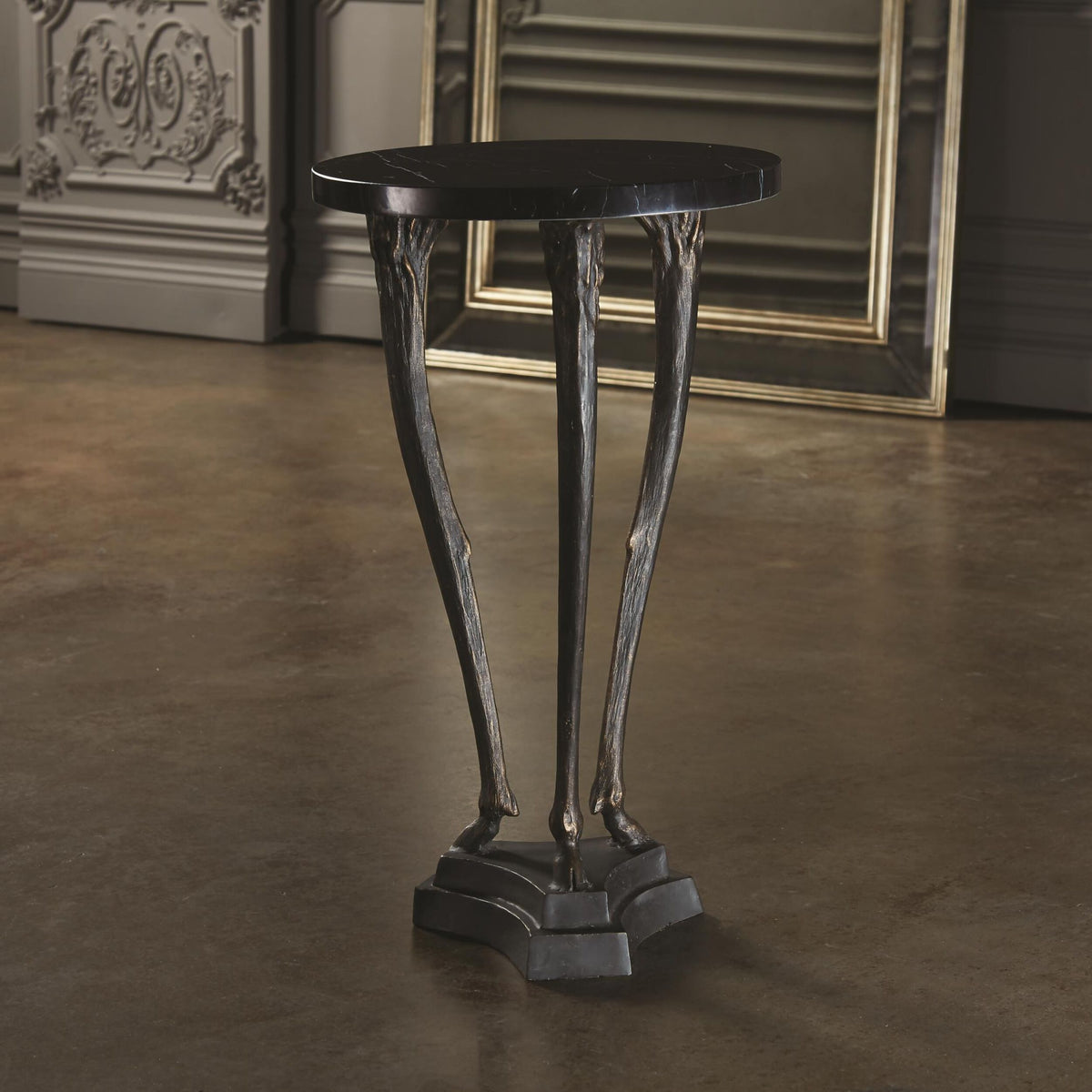 Ayala Leg Side Table-Bronze