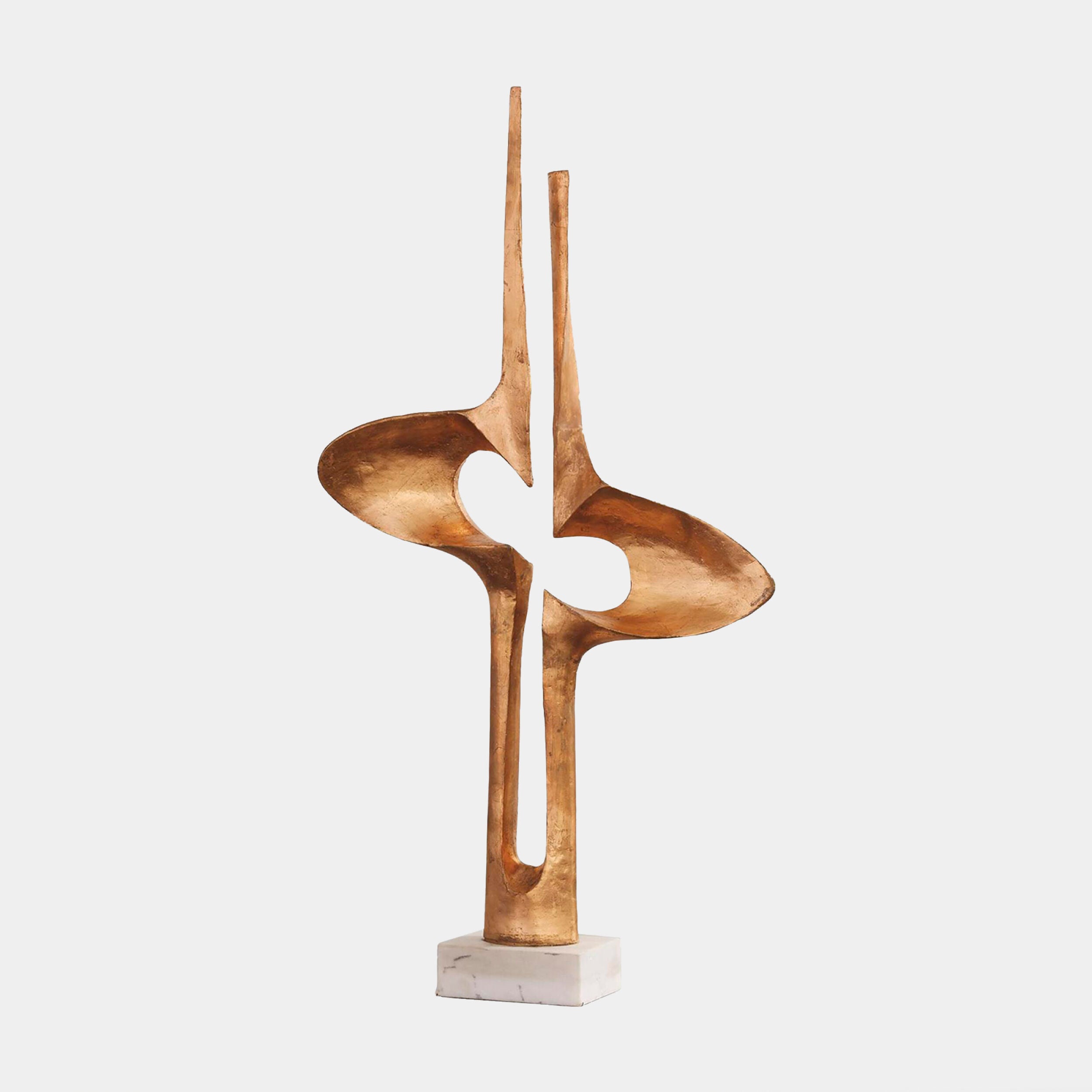 Brother and Sister Sculpture-Gold Leaf