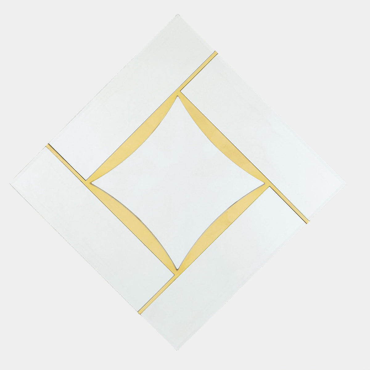 Diamond Shape Mirror-Gold Leaf