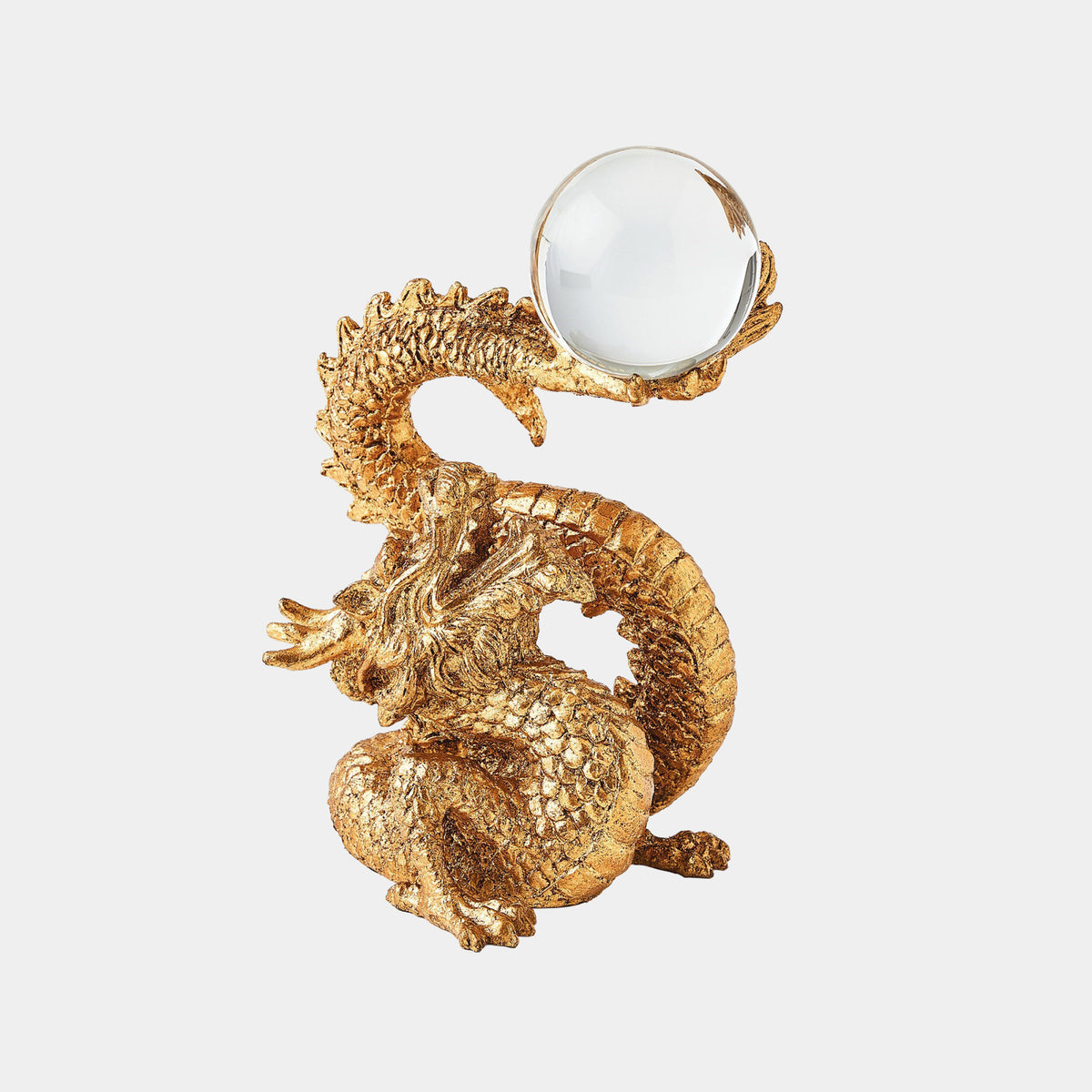 Dragon Holding Sphere-Gold Leaf