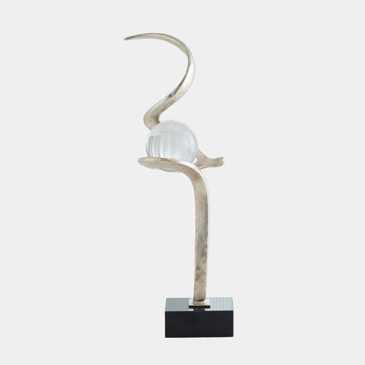 Captured Sphere Sculpture-Silver Leaf