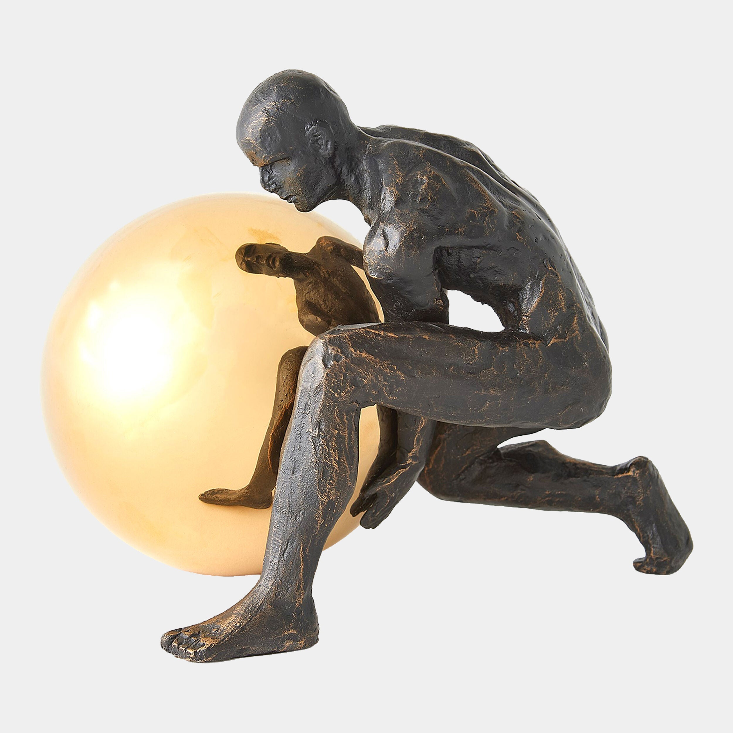 Boulder Man-Bronze w/Brass Sphere