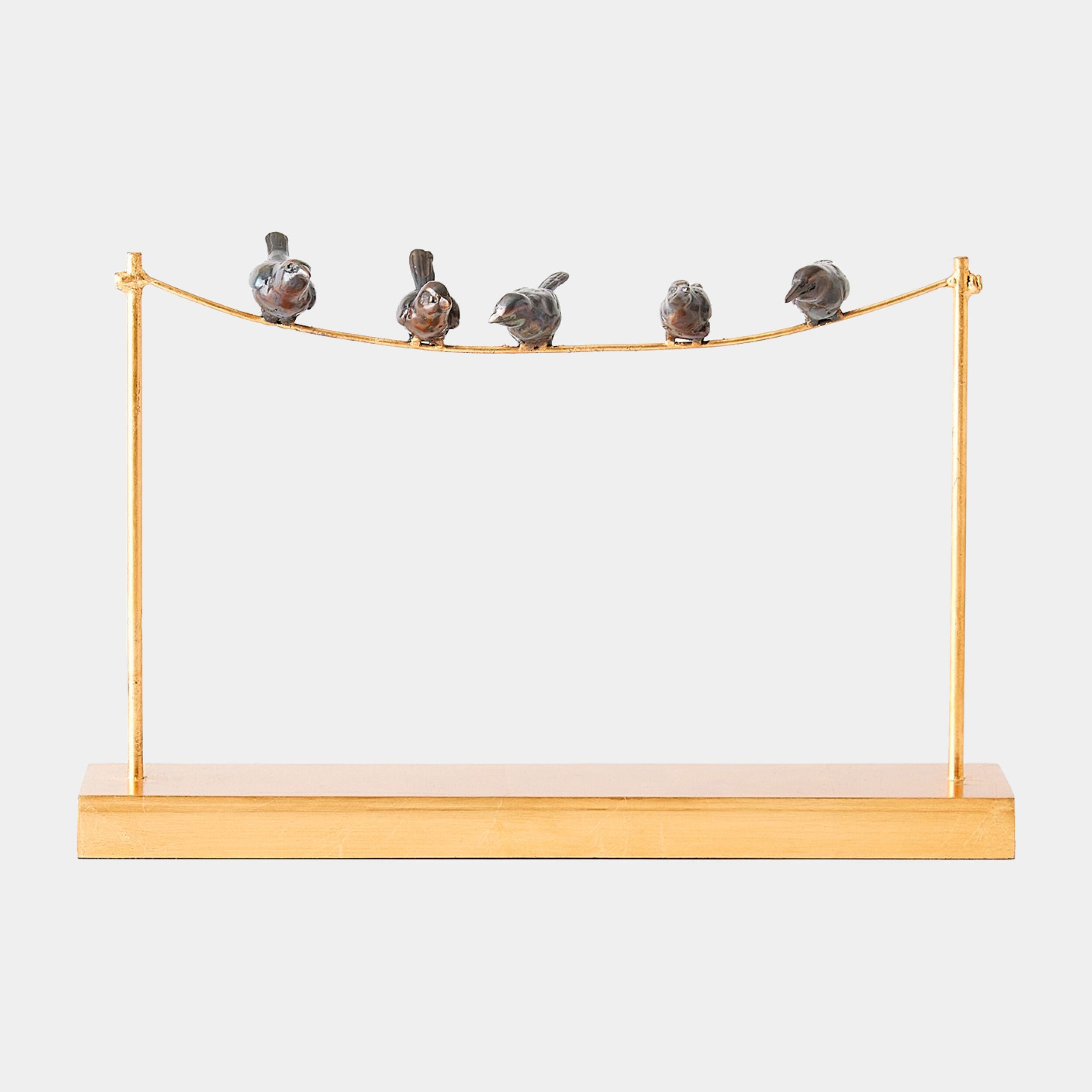 Birds on a Wire-Gold Leaf
