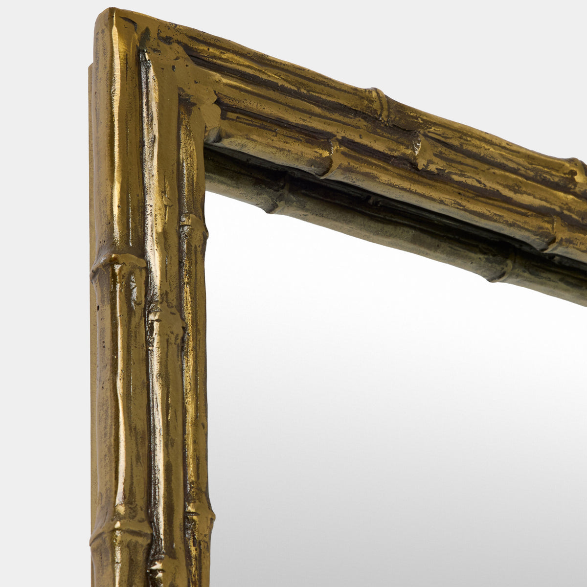 Bamboo Framed Mirror-Brass