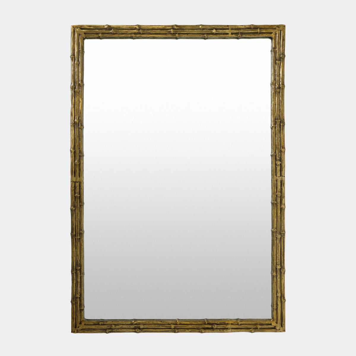 Bamboo Framed Mirror-Brass