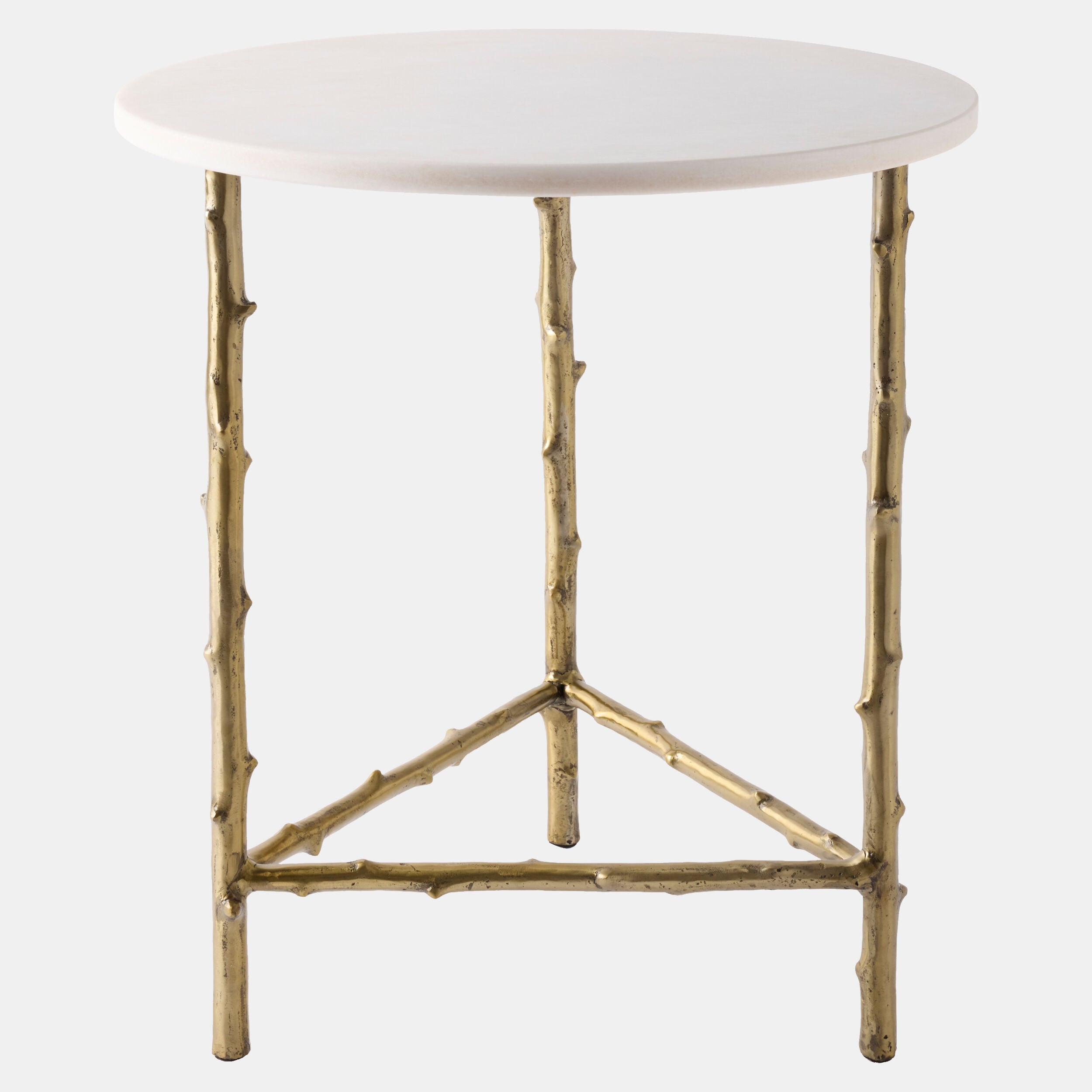 Spina 3-Legged Side Table-Brass
