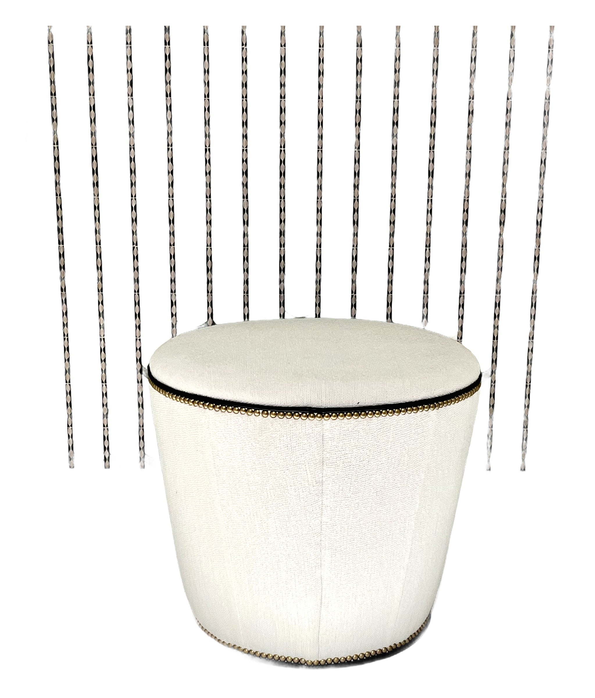 Layla Ottoman in Auberry Natural