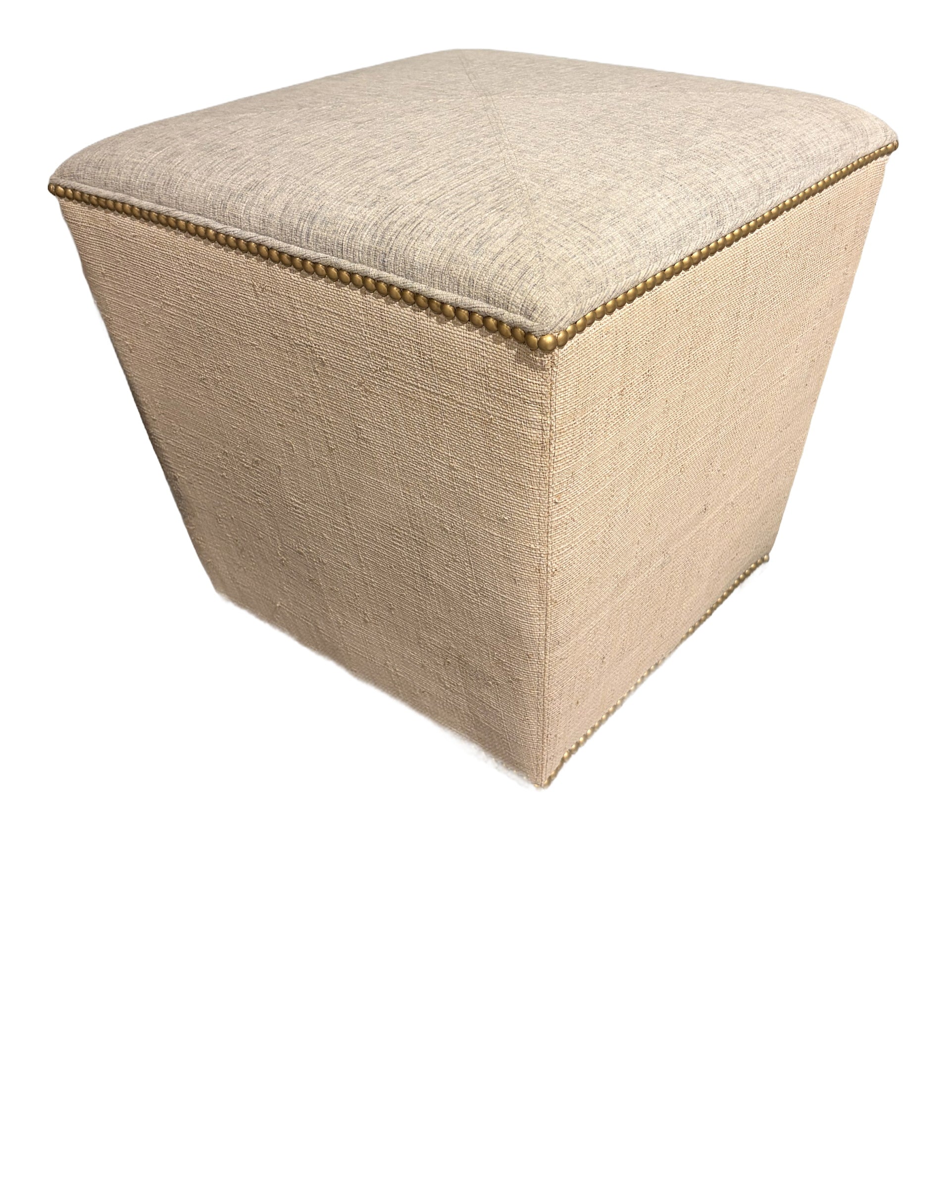Kiki Ottoman in Boardwalk Rain /Roxboro Straw