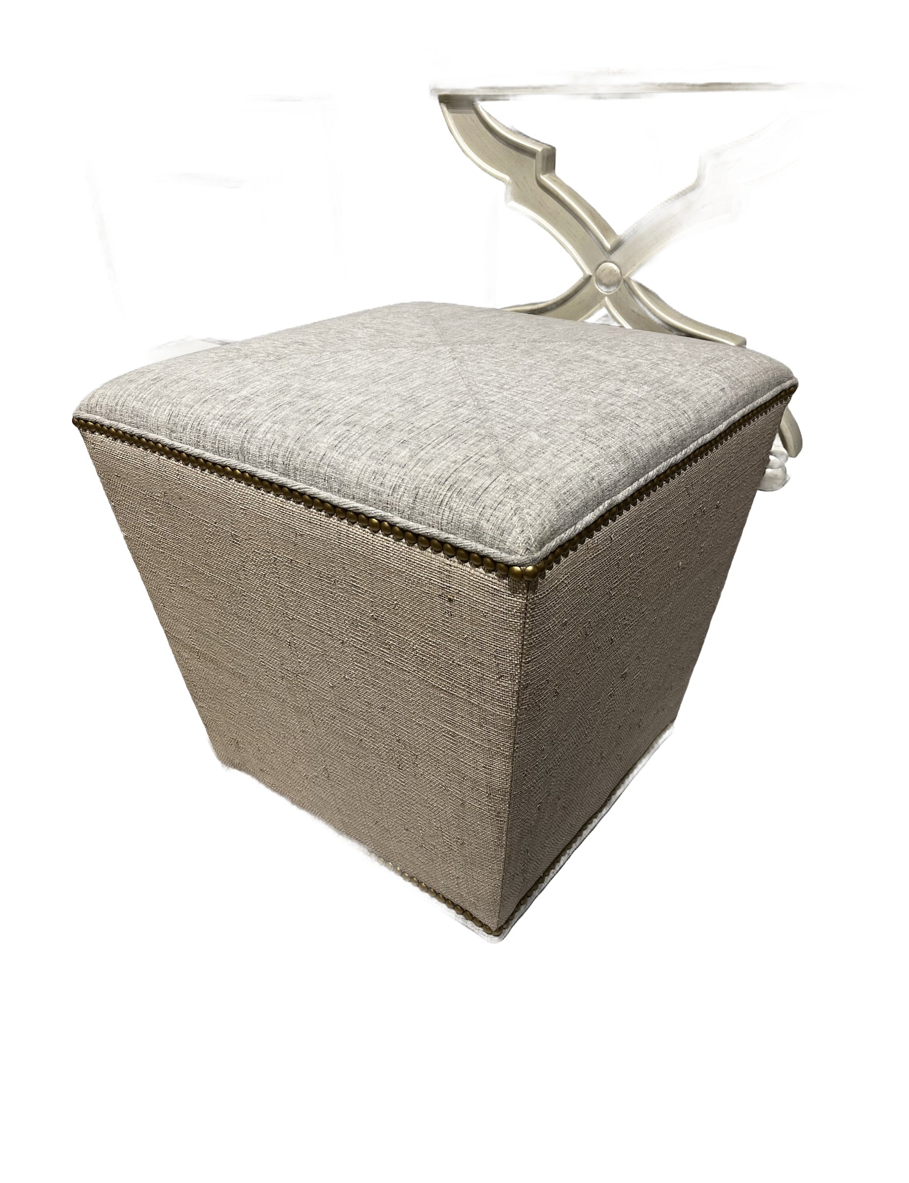 Kiki Ottoman in Boardwalk Rain