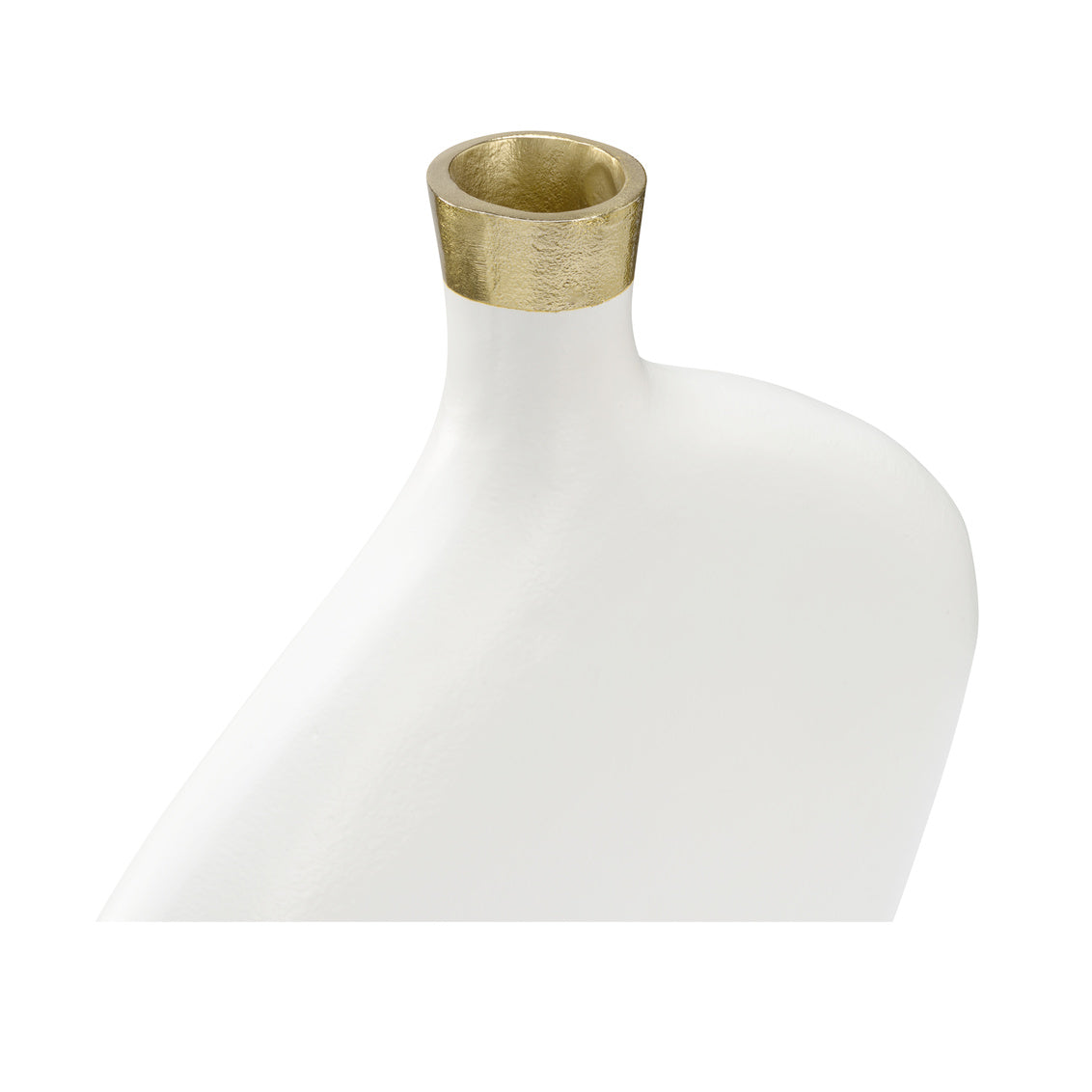 Asymmetric Vase - White (Sm) in 10.5 / Aluminum - Chelsea House