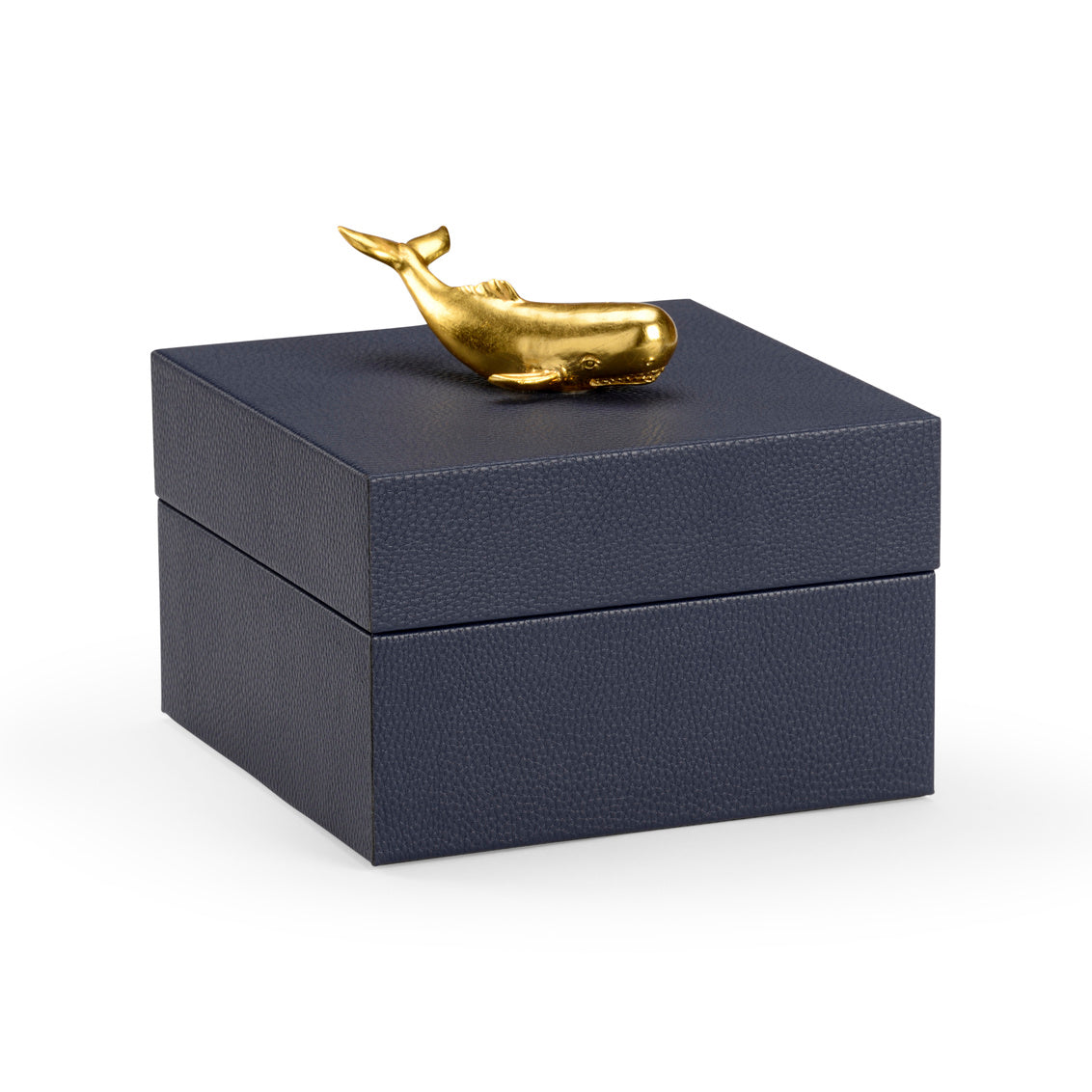 William Whale Box - Navy in 7 / Leather - Chelsea House