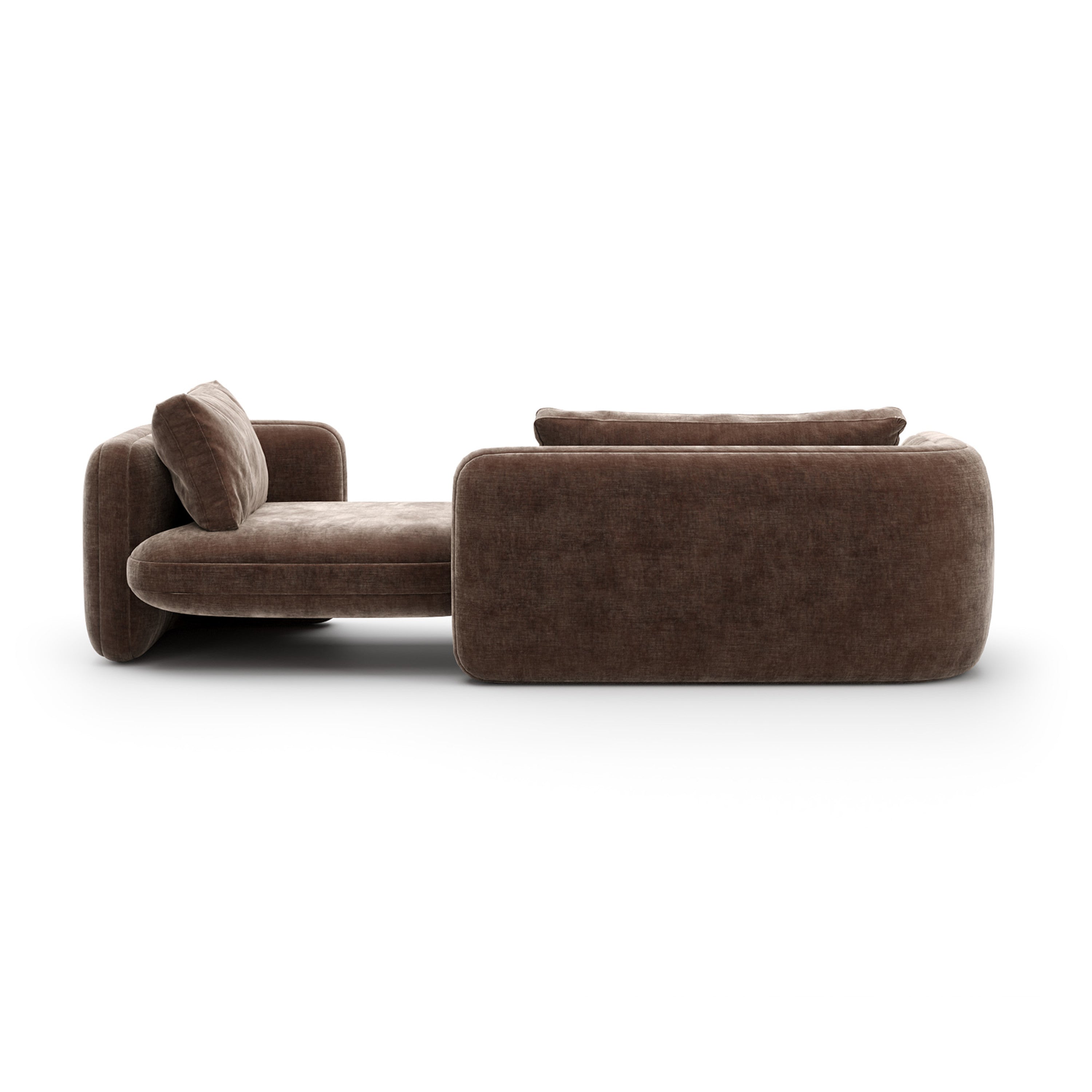 Overlap Bedroom Chaise Dark Taupe