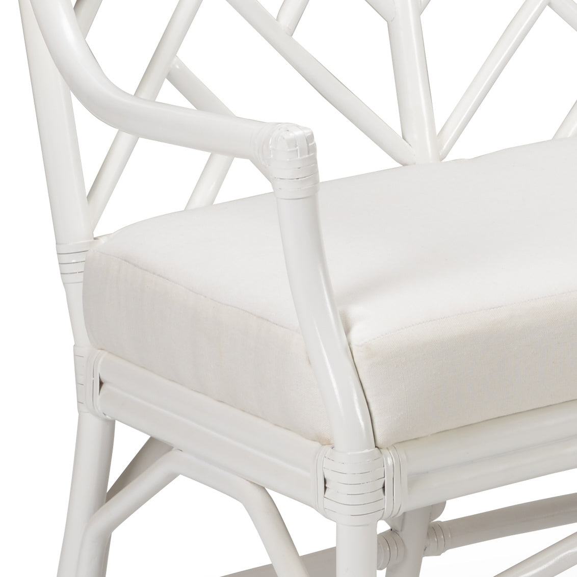 Godwin Bench - White in 38.5 / Rattan - Chelsea House