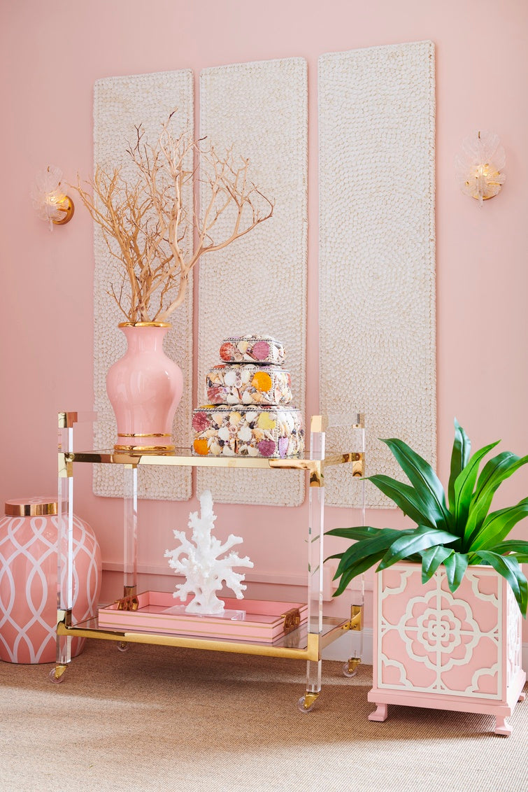 Acrylic Bar Cart - Brass in 34.5 / Acrylic - Chelsea House