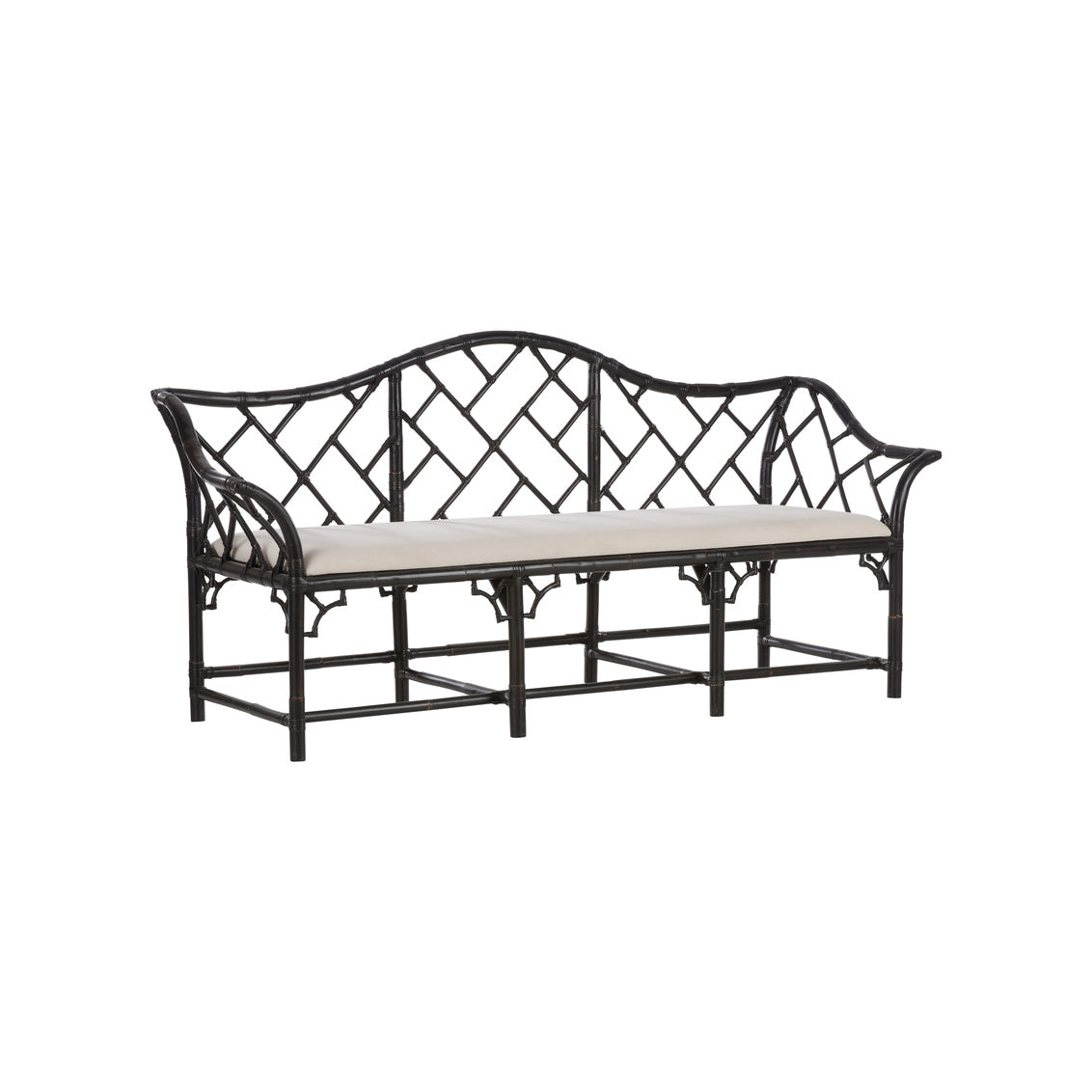 Chippendale Bamboo Settee - Cracked Pepper in 38 / Rattan - Chelsea House