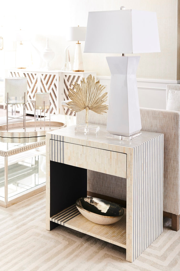 Alabaster Pyramid Lamp in Natural White / Alabaster - Chelsea House