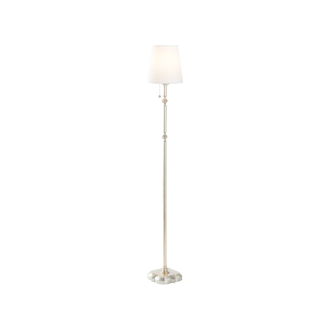 Quatrefoil Floor Lamp - Silver Leaf in Antique Silver Leaf / Metal - Chelsea House