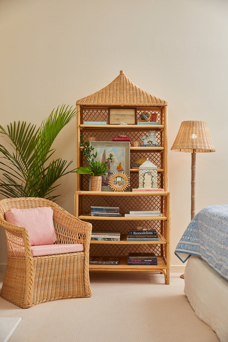 Brighton Etagere in 85h x 37w x 22d / Rattan - Chelsea House