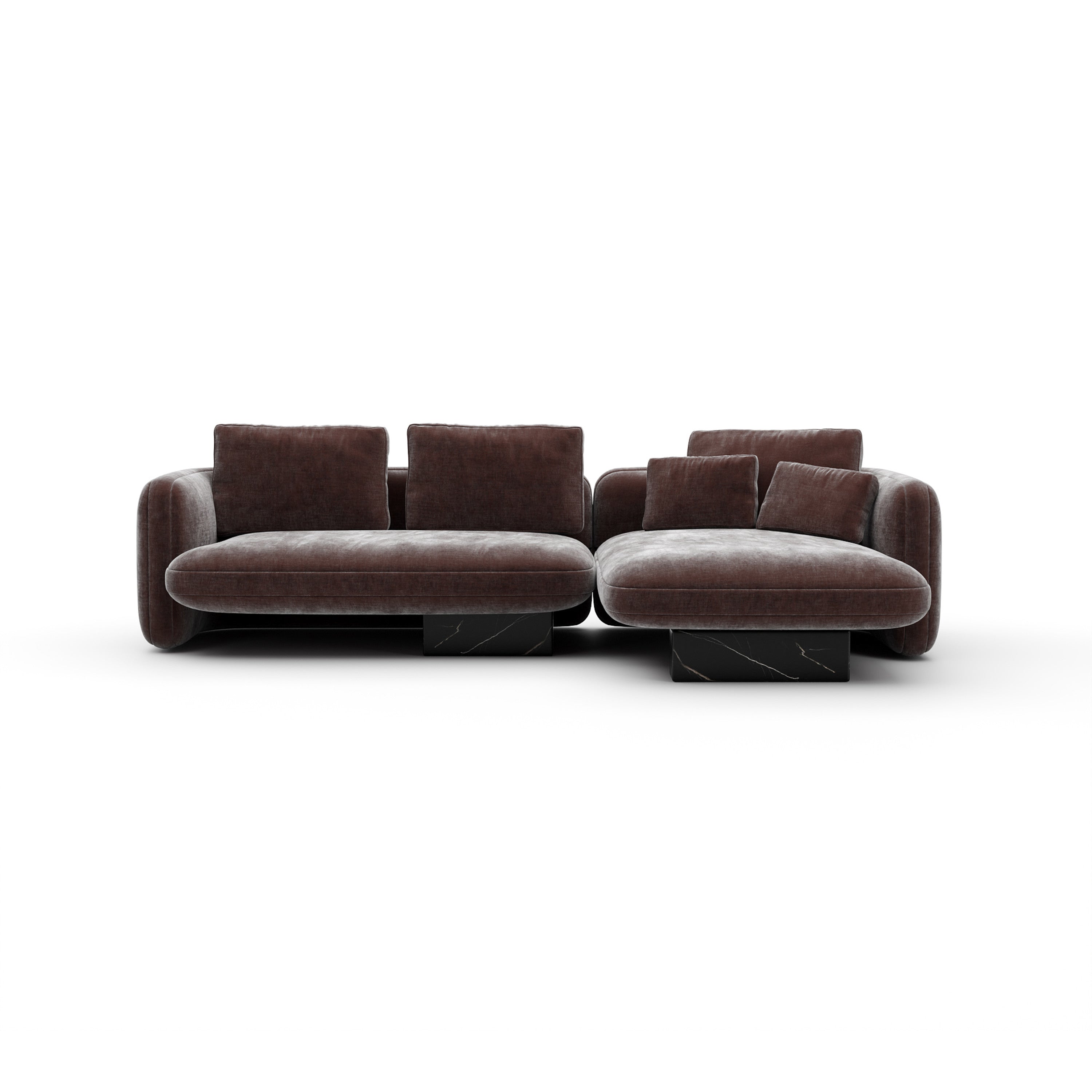 Overlap Right Chaise Sec Small Dk Taupe