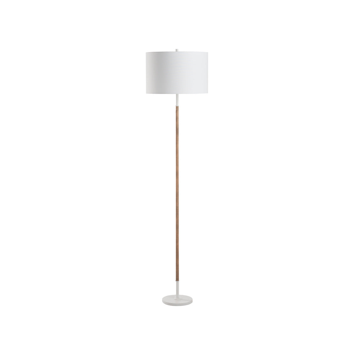 Amelia Rattan Floor Lamp - Matte White