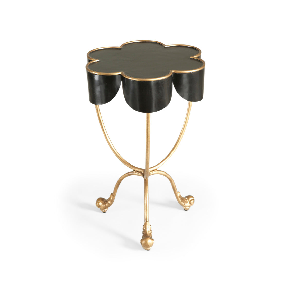 Seville Accent Table in Black With Antique Gold Accents / Metal - Chelsea House