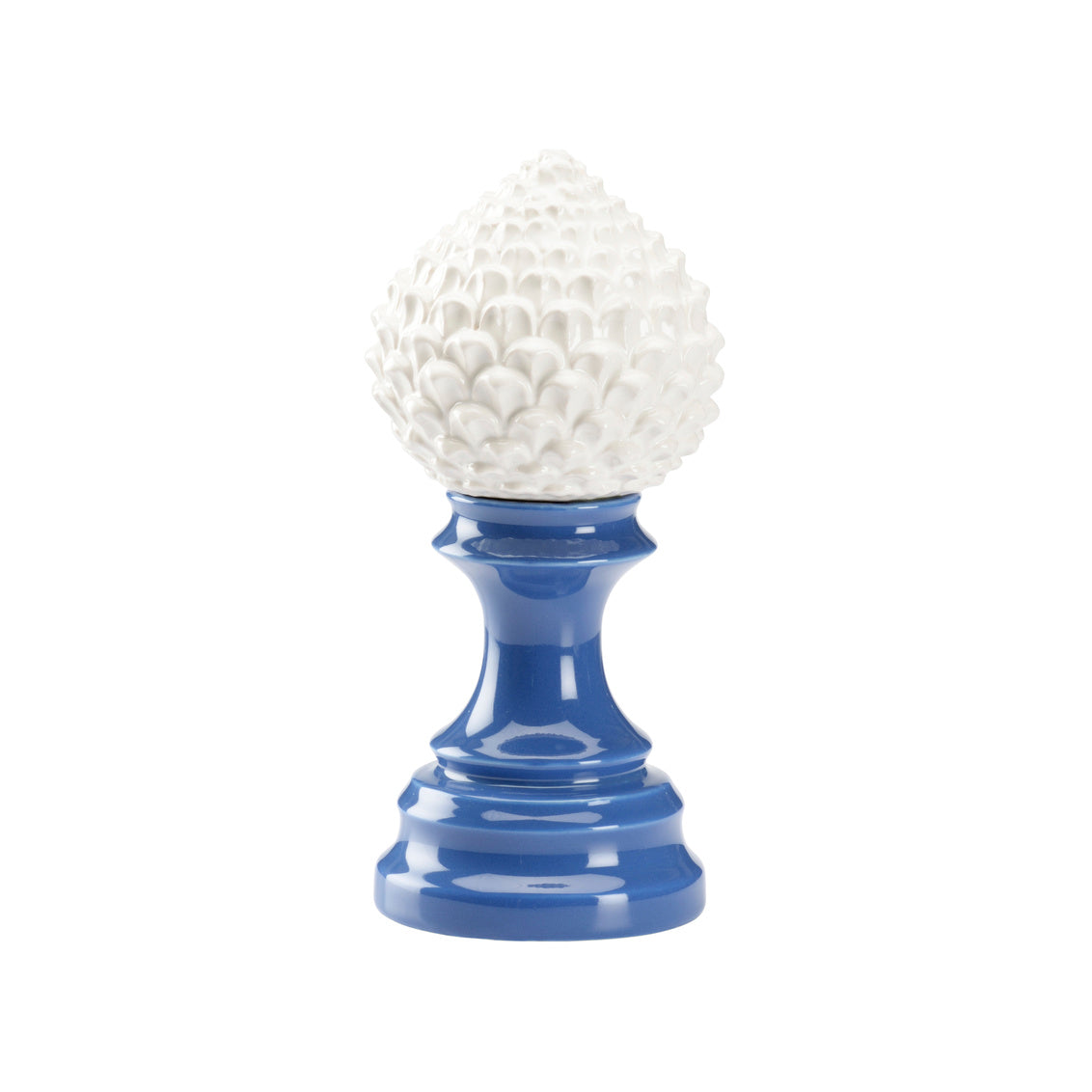 Artichoke Finial - Blue (Lg) in 12.5 / Ceramic/Porcelain - Chelsea House