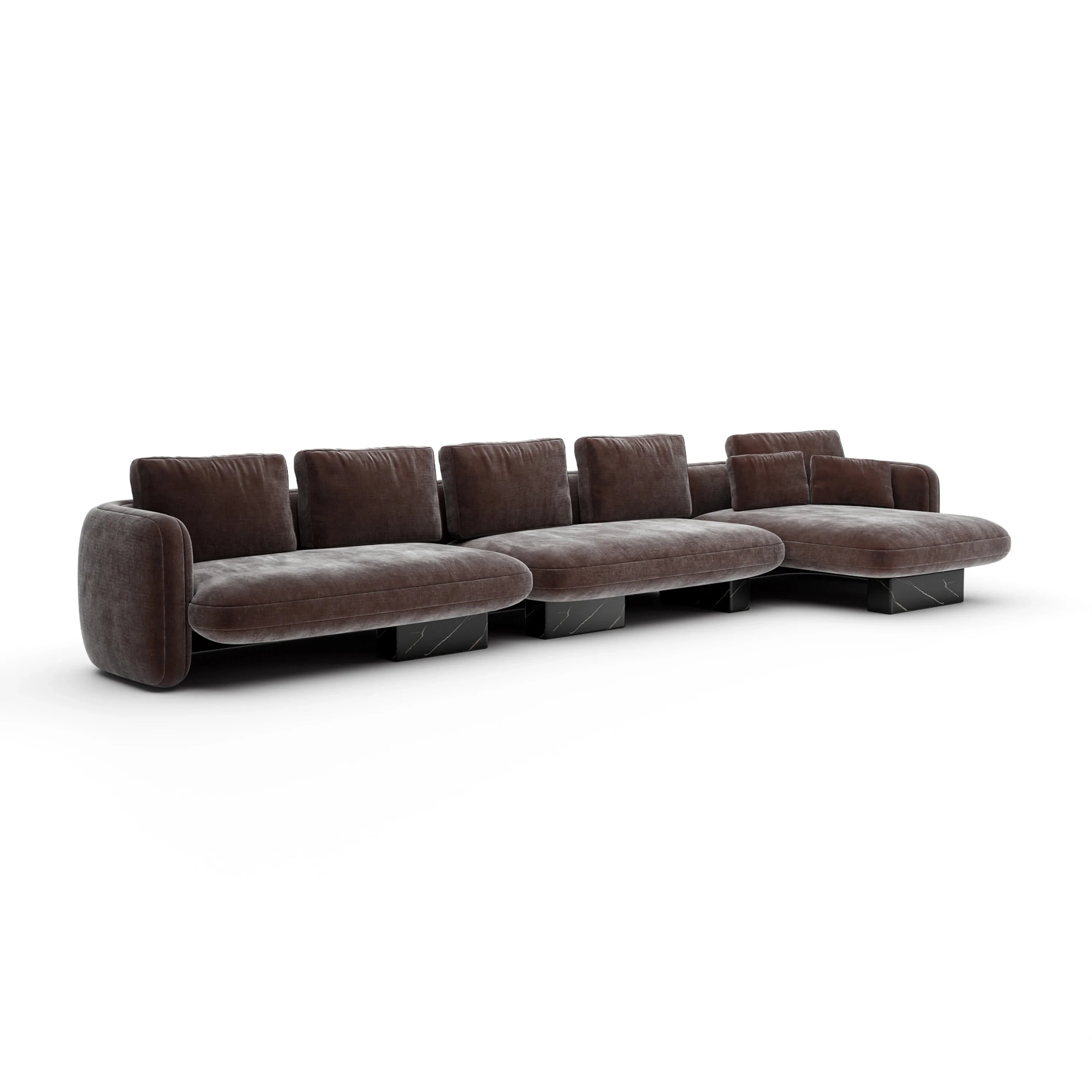 Overlap Right Chaise Sec Large Dk Taupe
