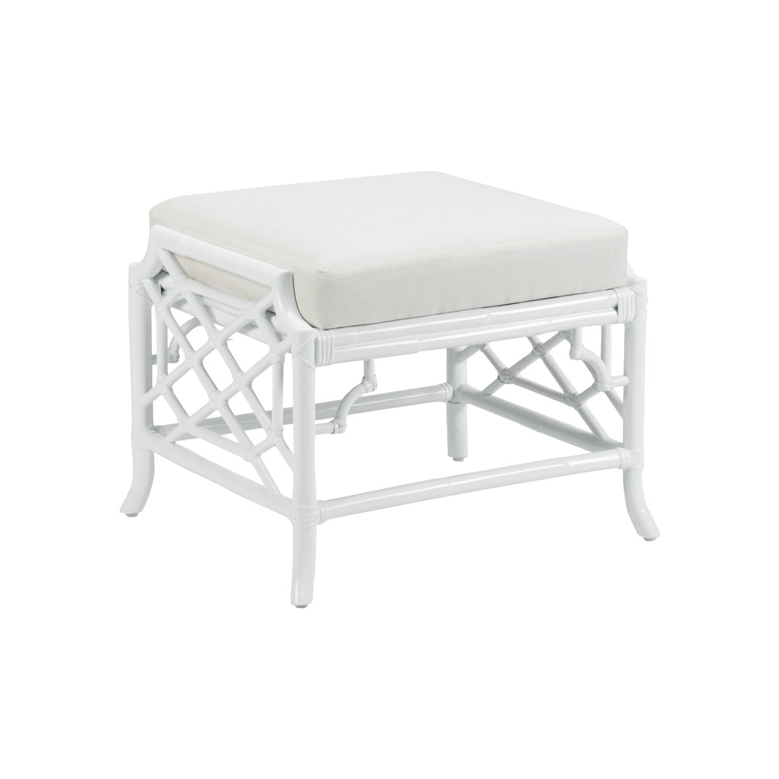 Wild Palm Ottoman - White