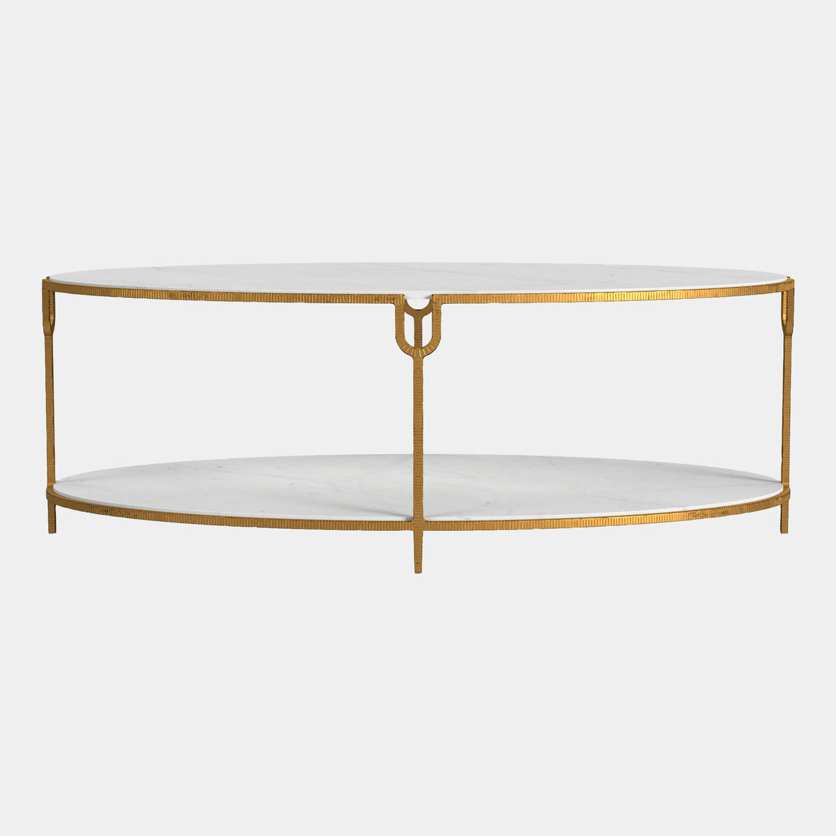 Harrington Oval Coffee Table-Iron/Stone