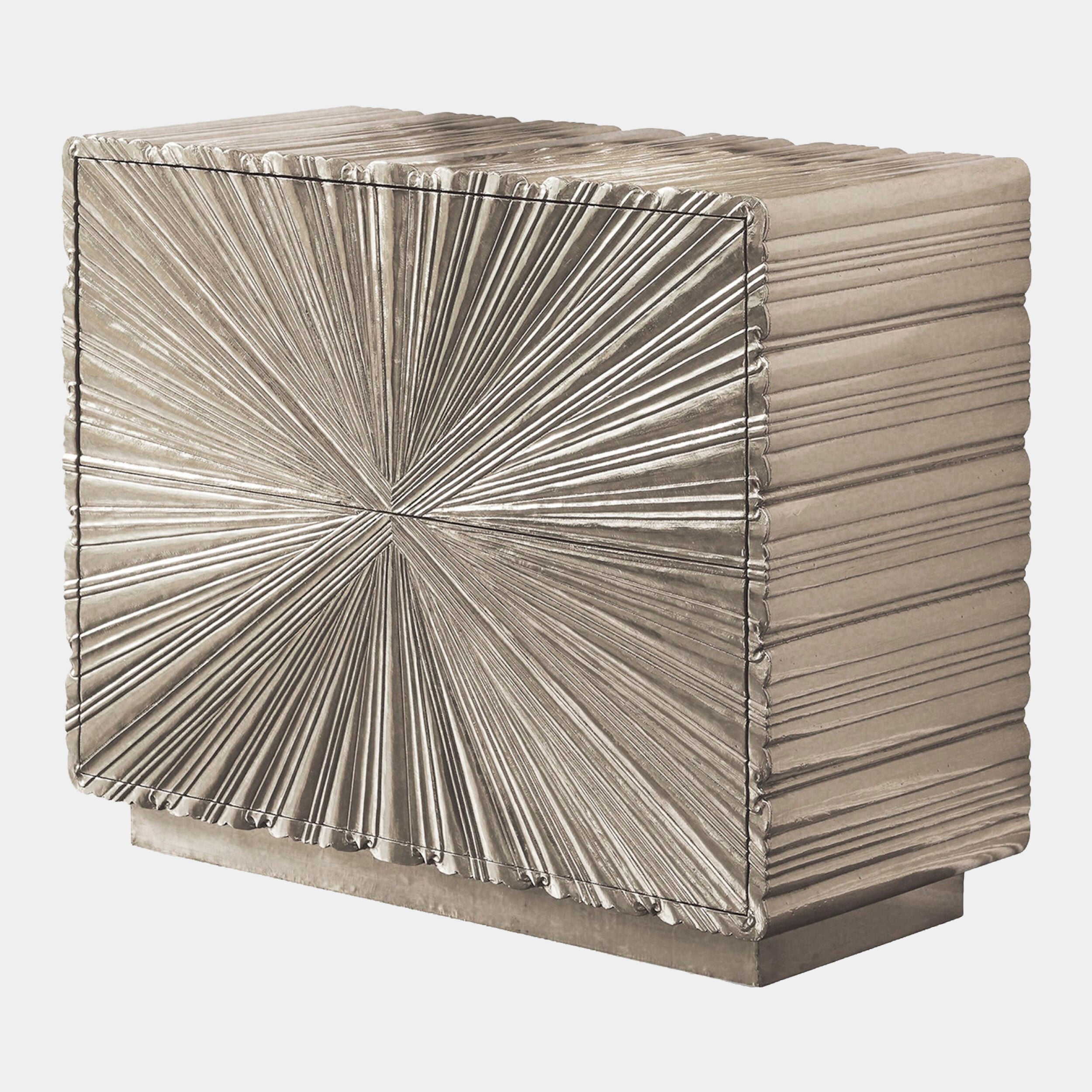 Linenfold Two-Drawer Chest-Silver