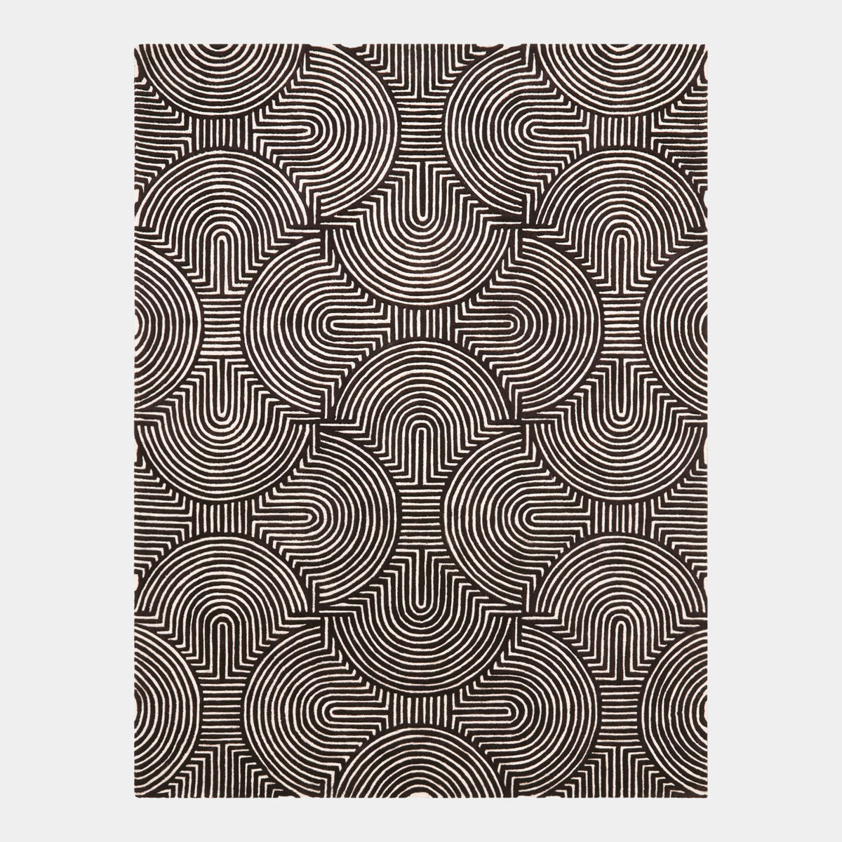 Arches Rug-Black/Ivory