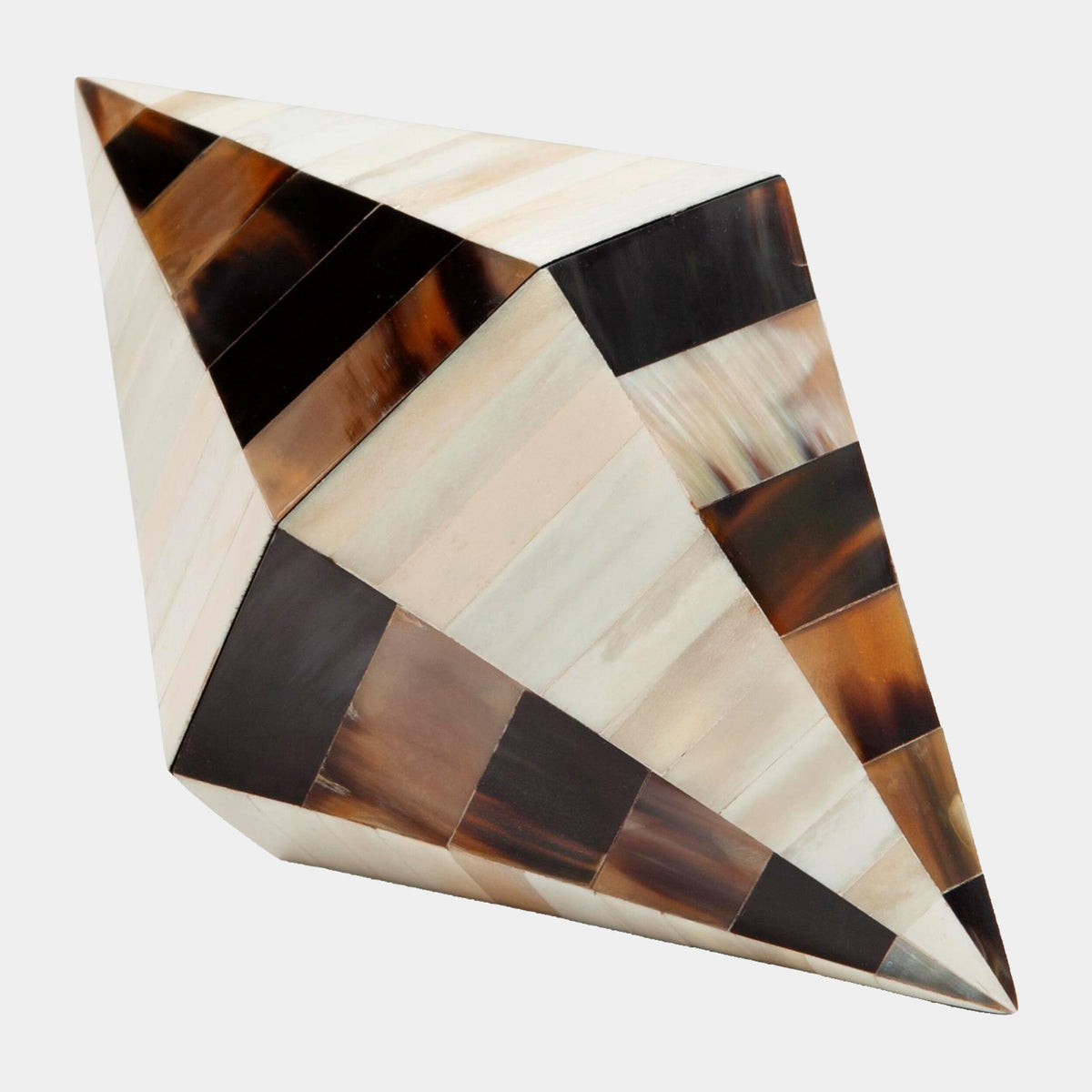 Conoid Triangle Box-Brown Horn/White Bone