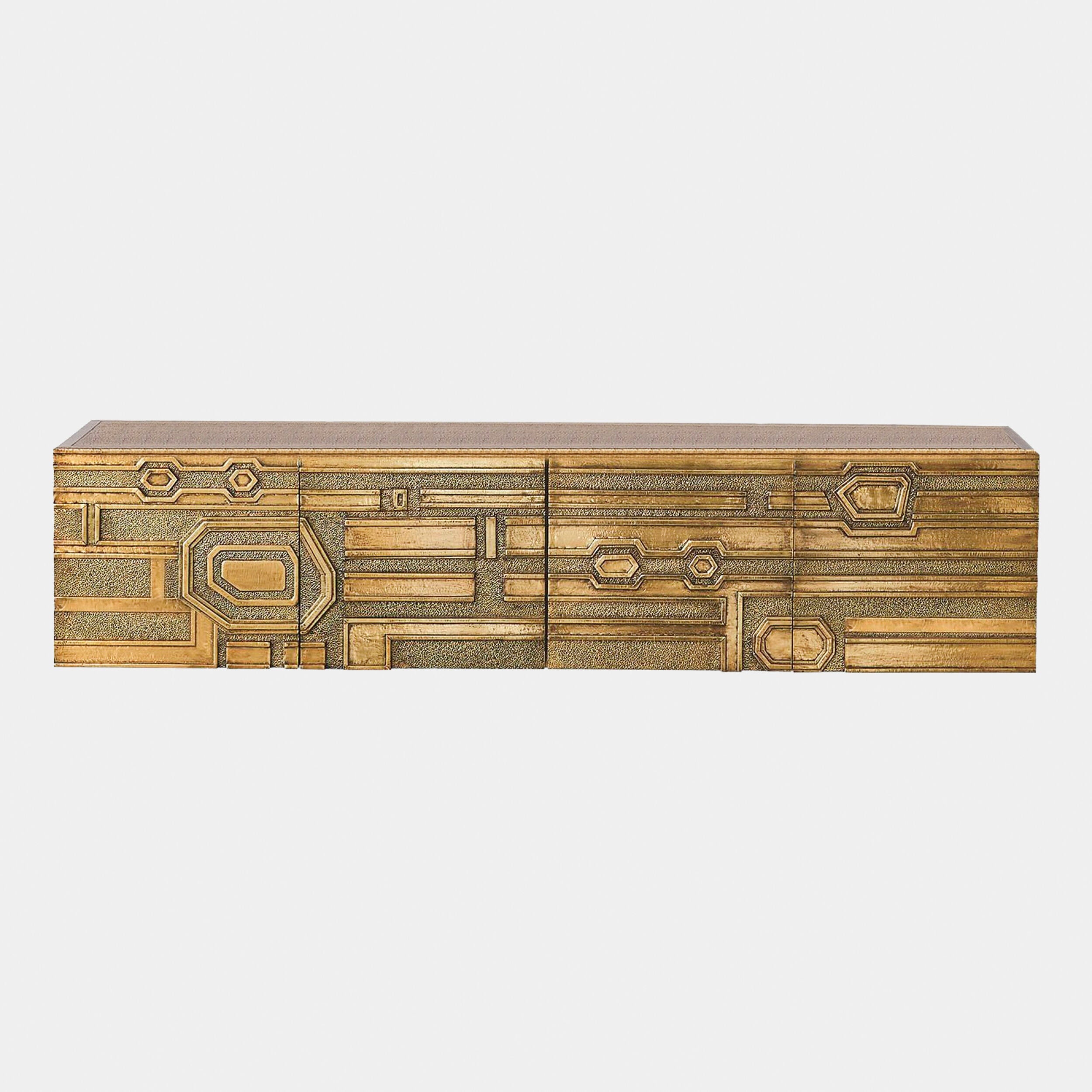 Moderne Block Cabinet-Brass
