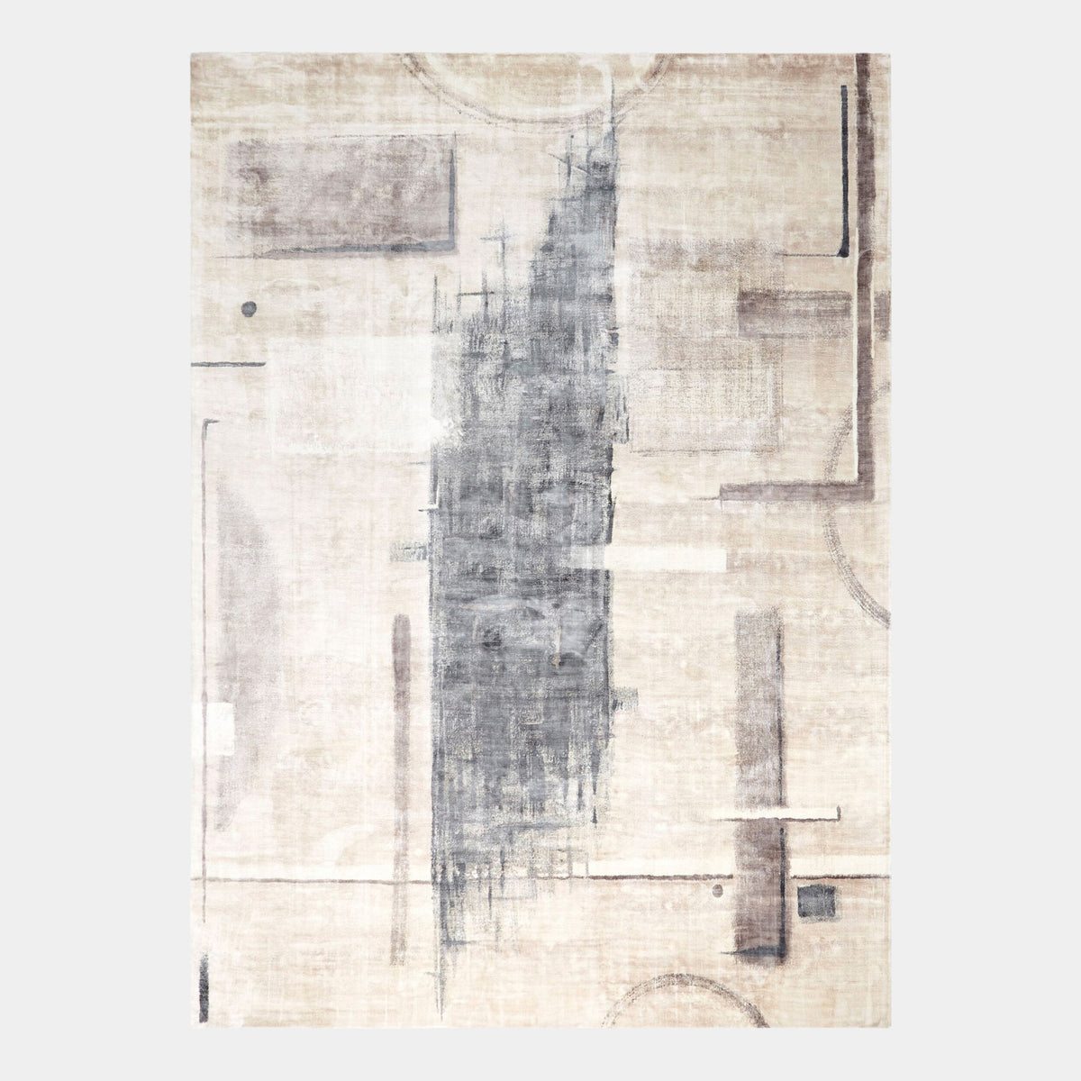 Liberty Geometric Art Rug-Gray