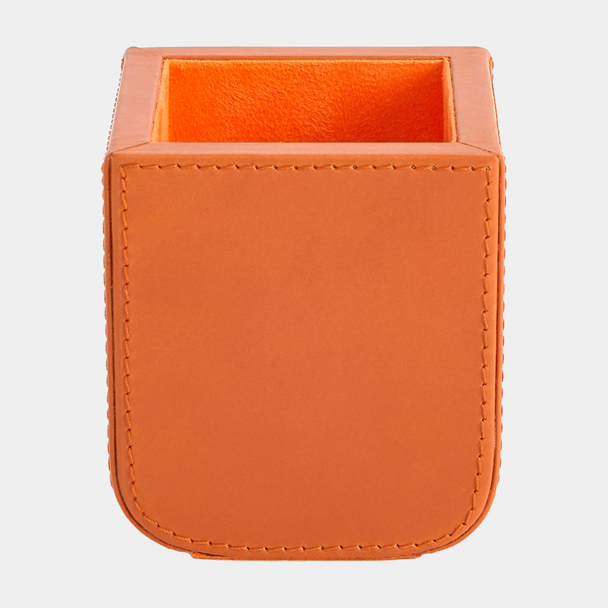 Radius Edge Leather Pencil Cup-Orange