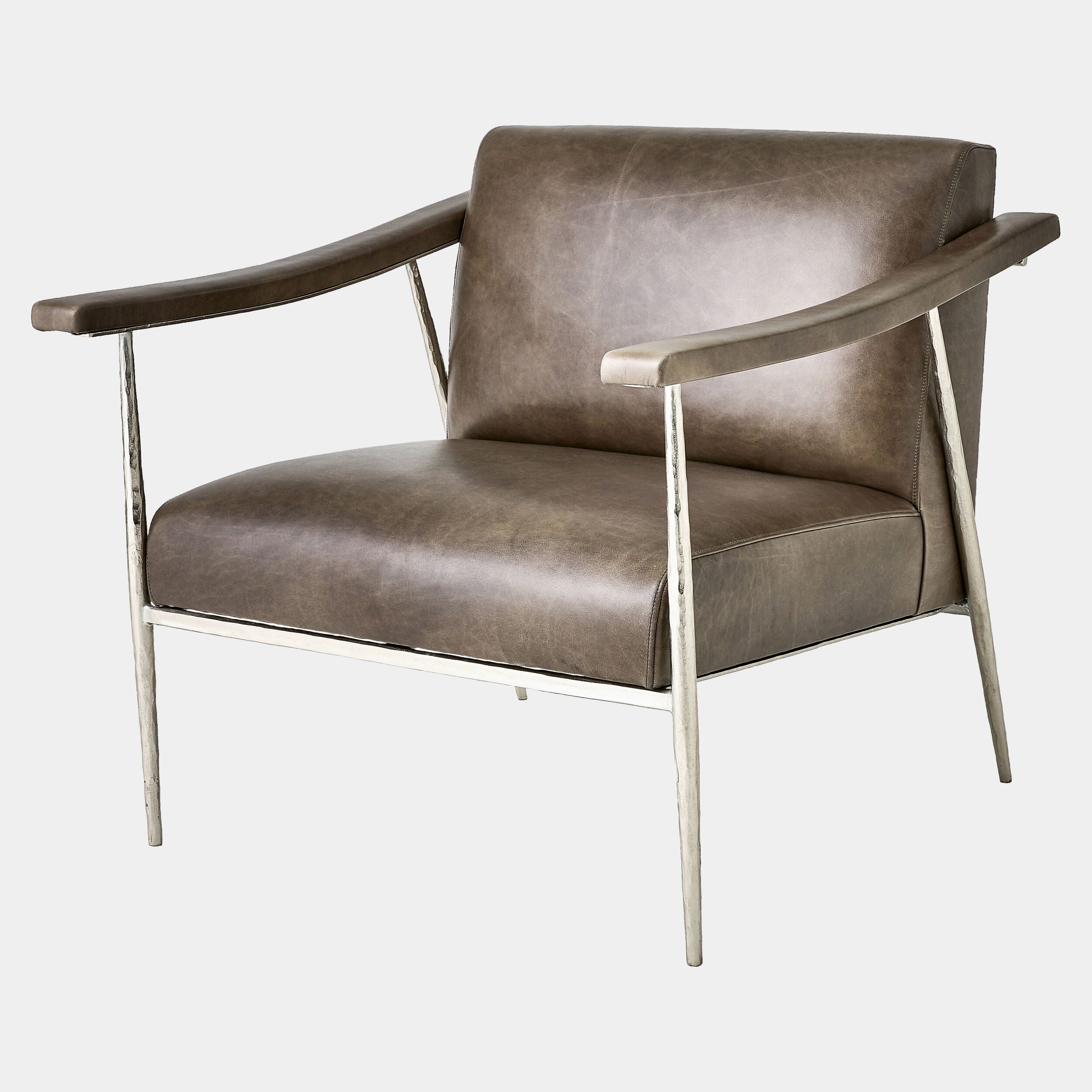 L. Brooks Leather Chair-Nickel