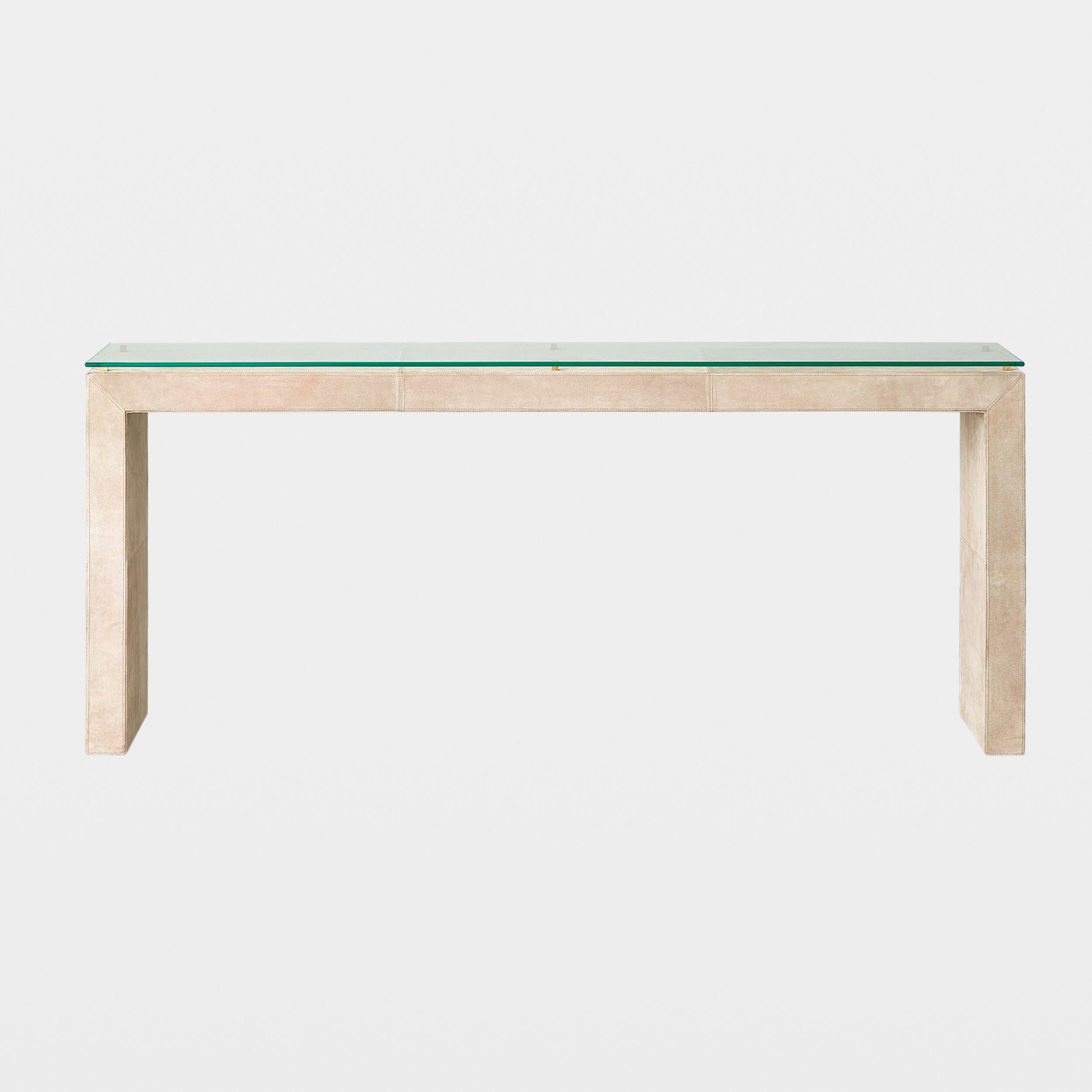 Posh Console-Parchment Suede