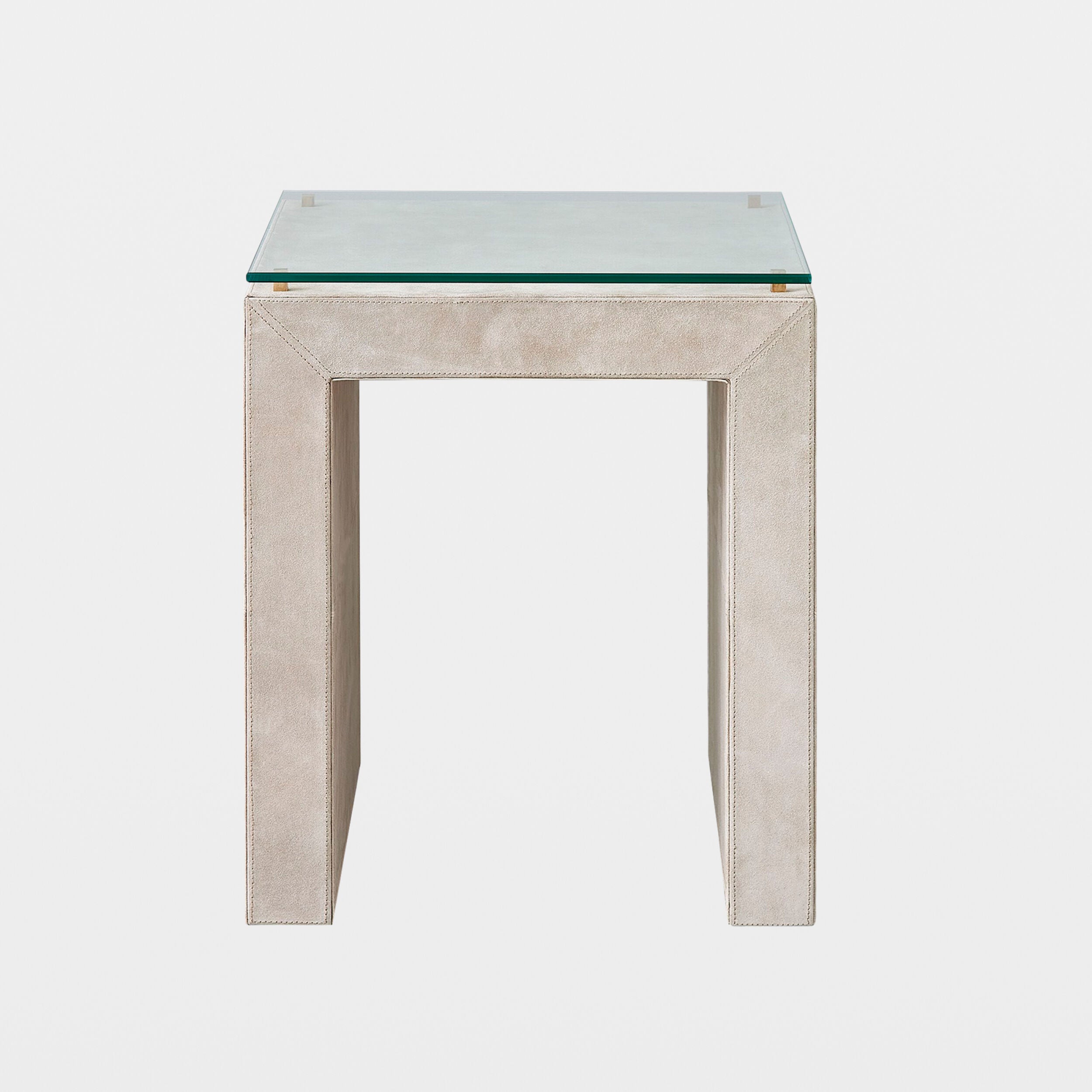 Posh Side Table-Parchment Suede